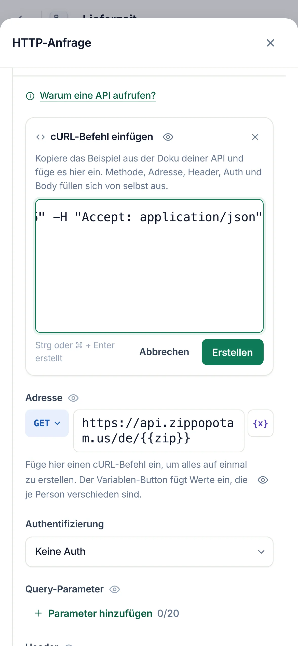 Dasselbe auf dem Handy.