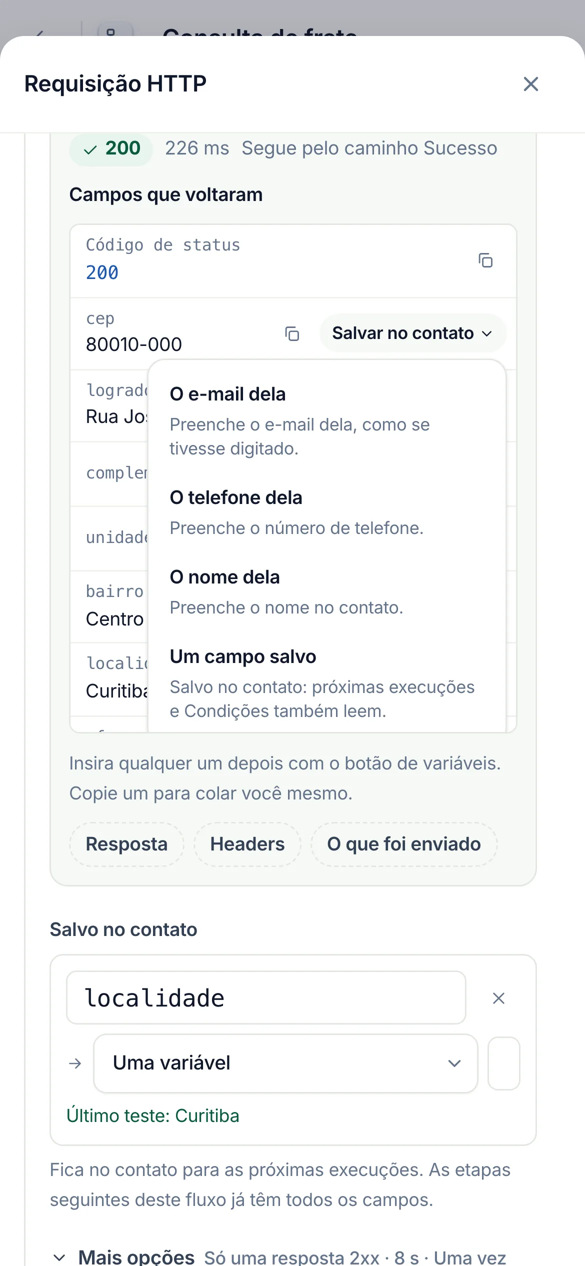 O mesmo em um celular.