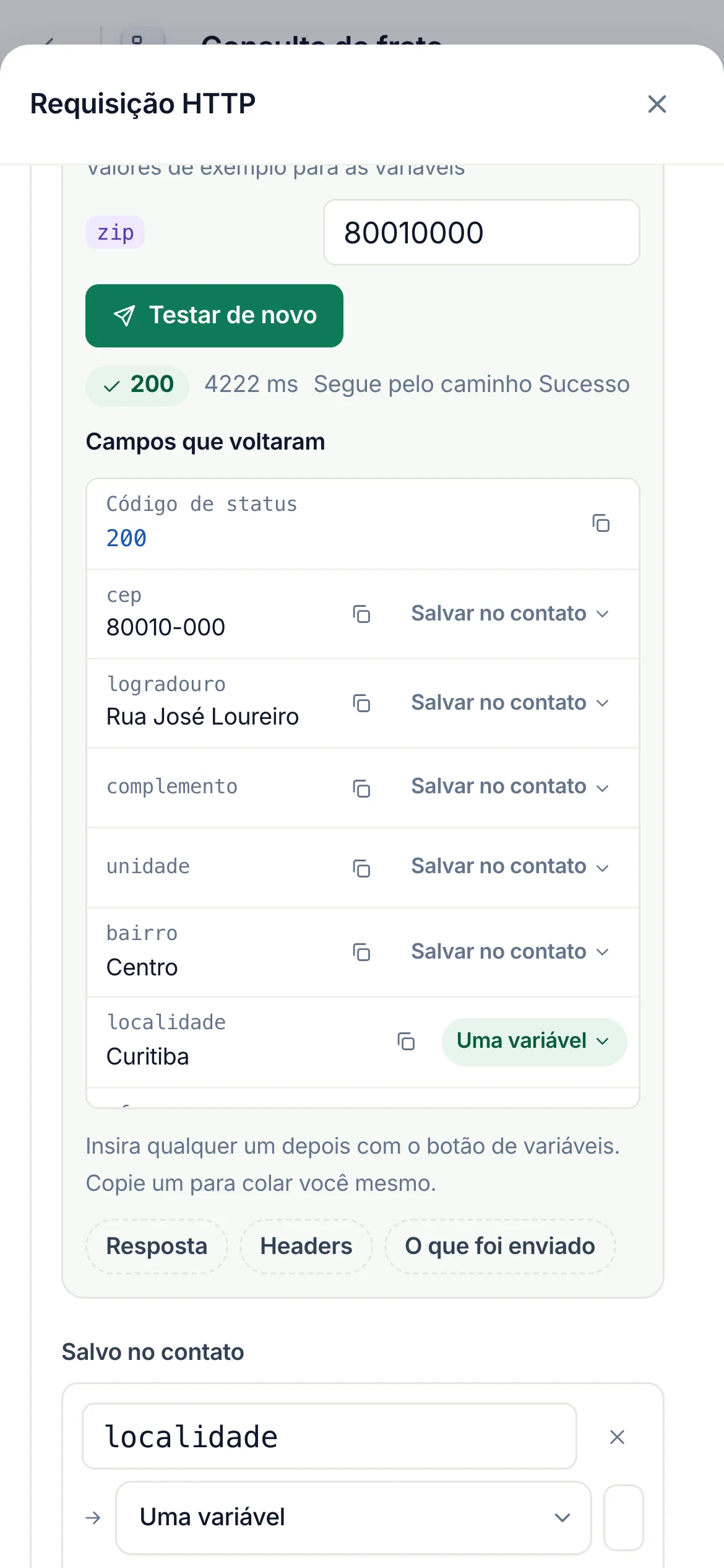 O mesmo em um celular.
