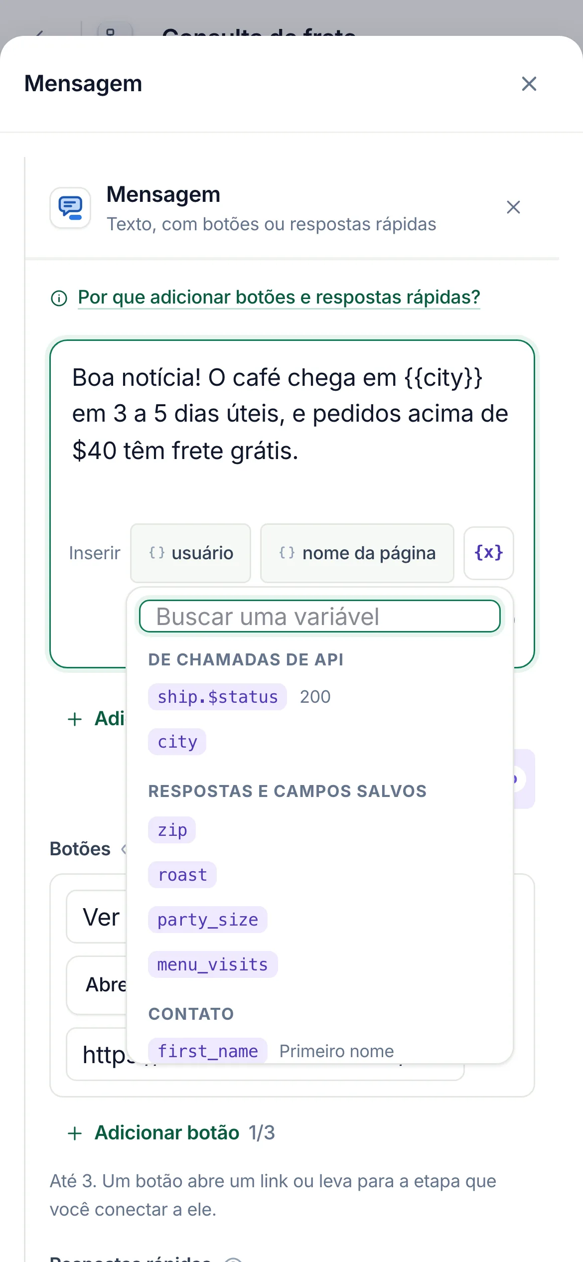 O mesmo em um celular.