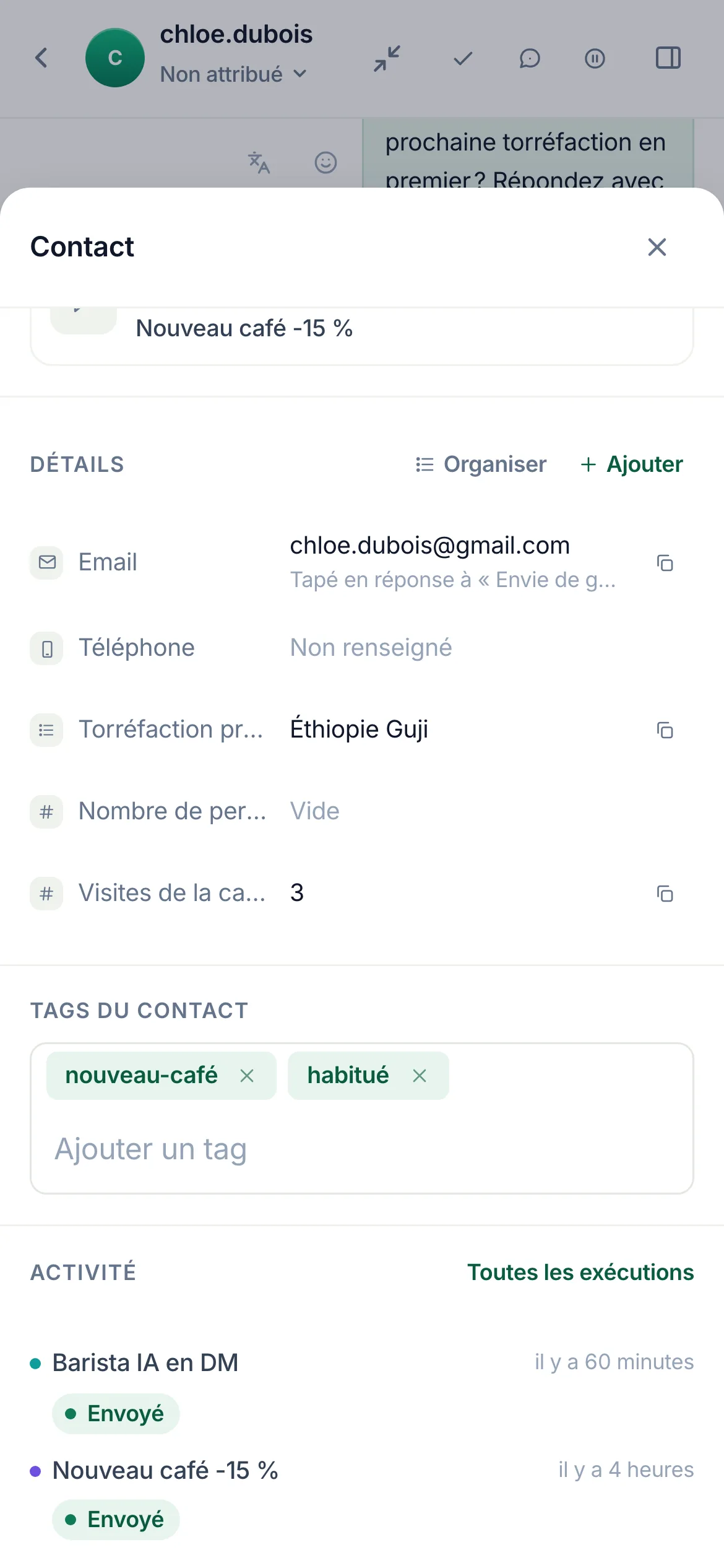 La même chose sur un téléphone.
