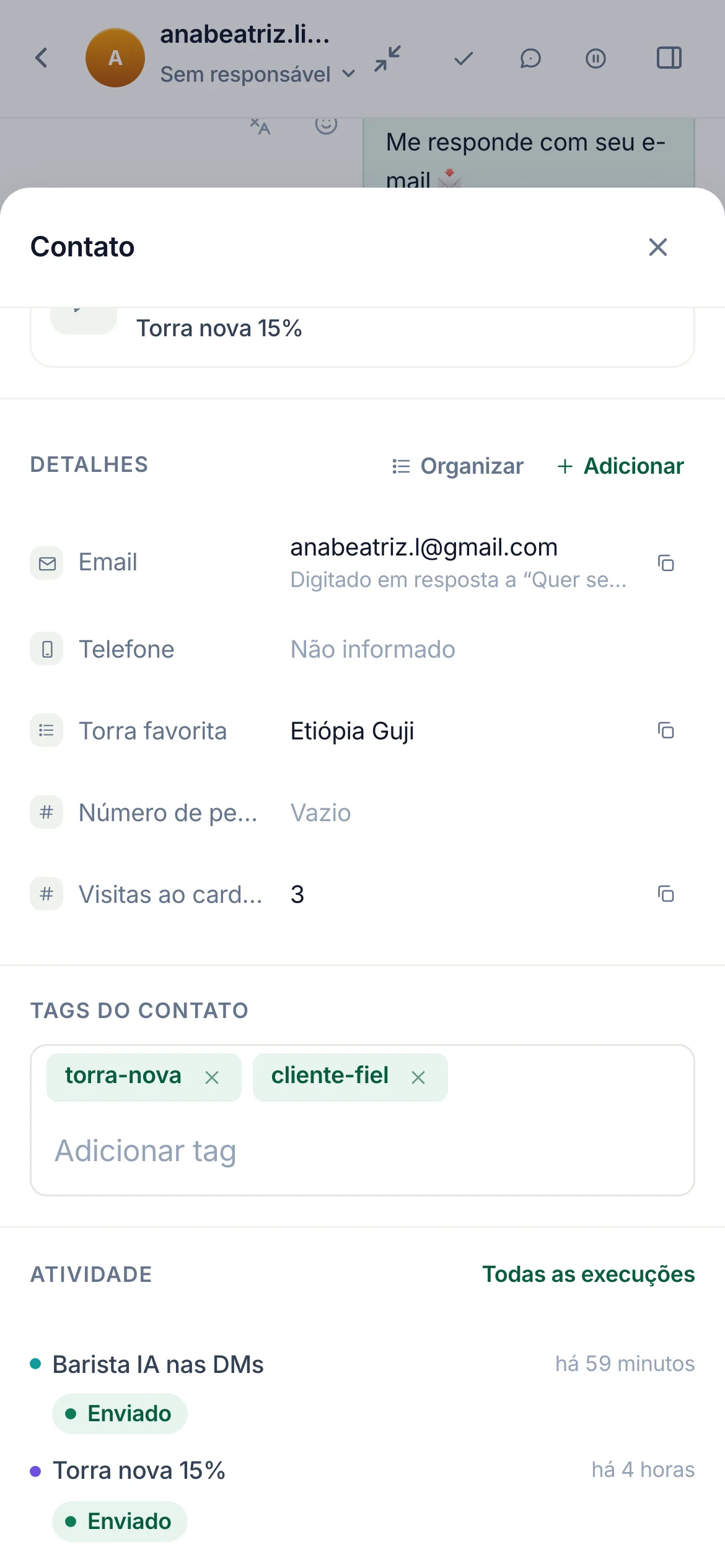 O mesmo em um celular.