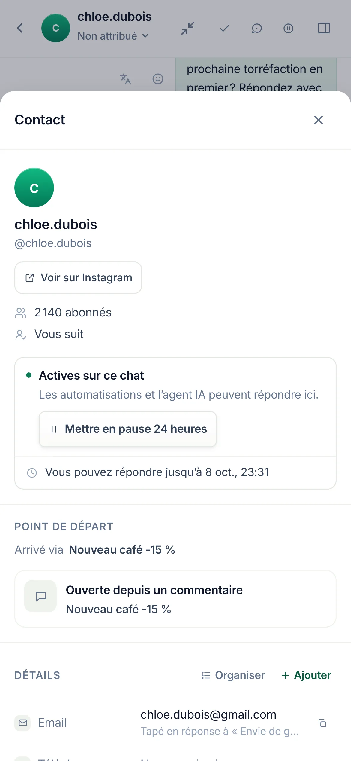 La même chose sur un téléphone.