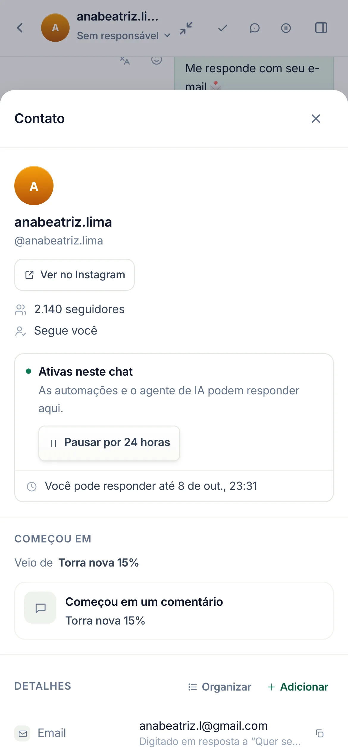 O mesmo em um celular.