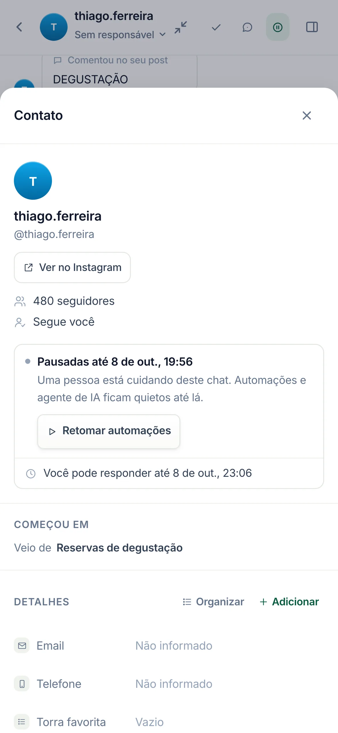 O mesmo em um celular.
