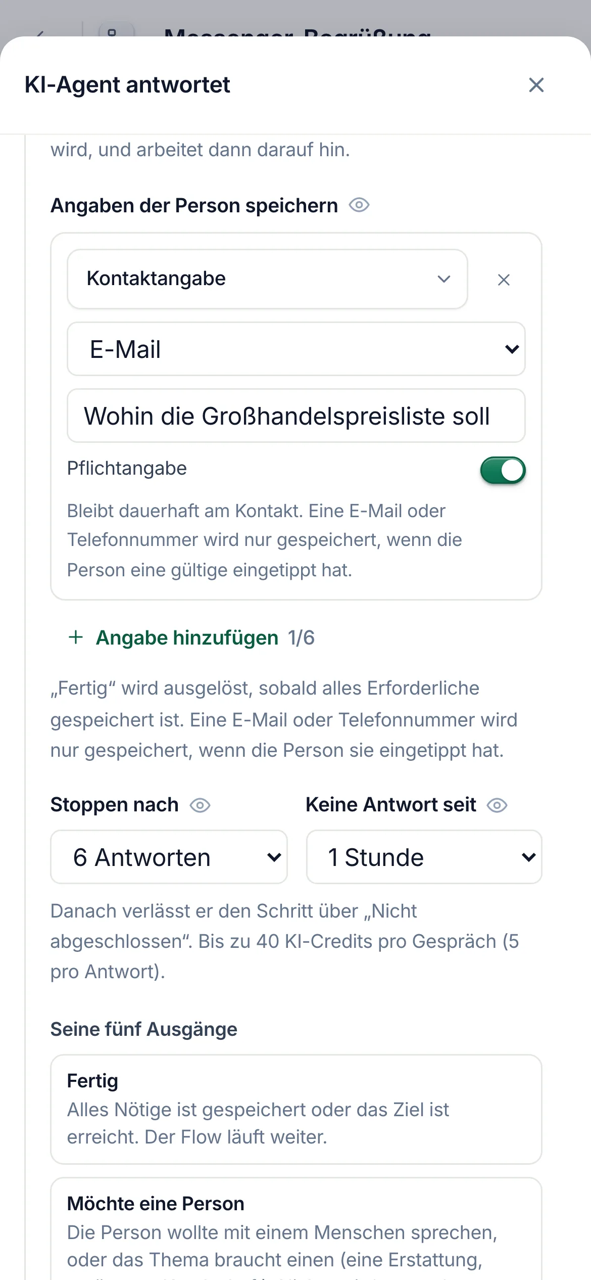 Dasselbe auf dem Handy.
