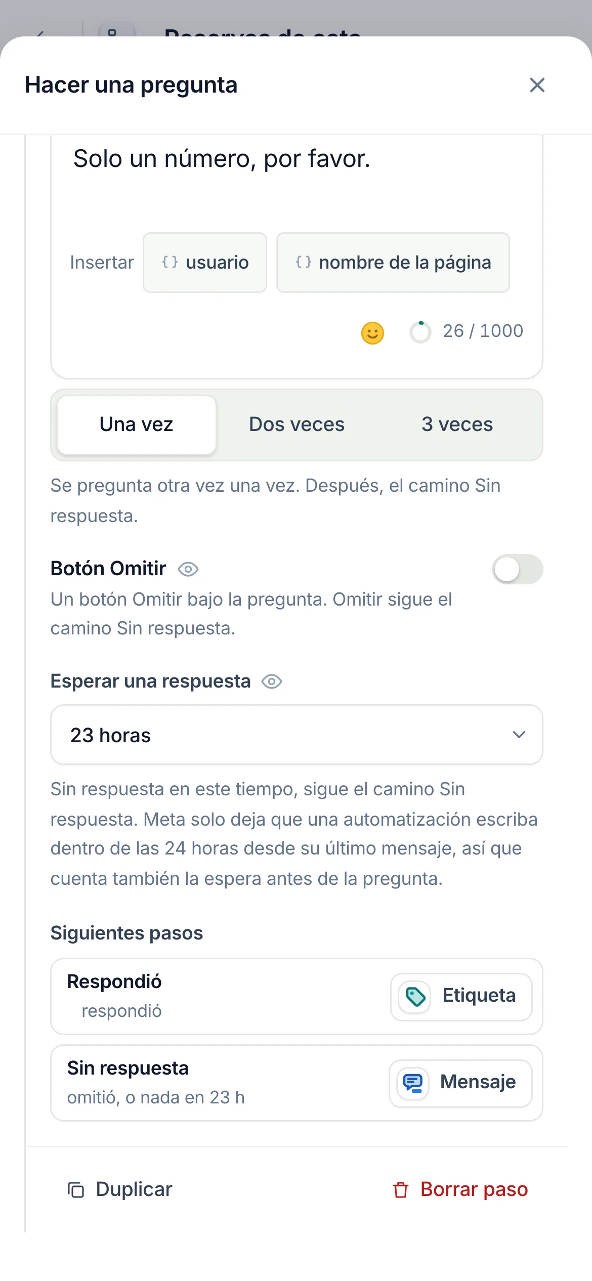 Las mismas tres en un teléfono, al final de la hoja.