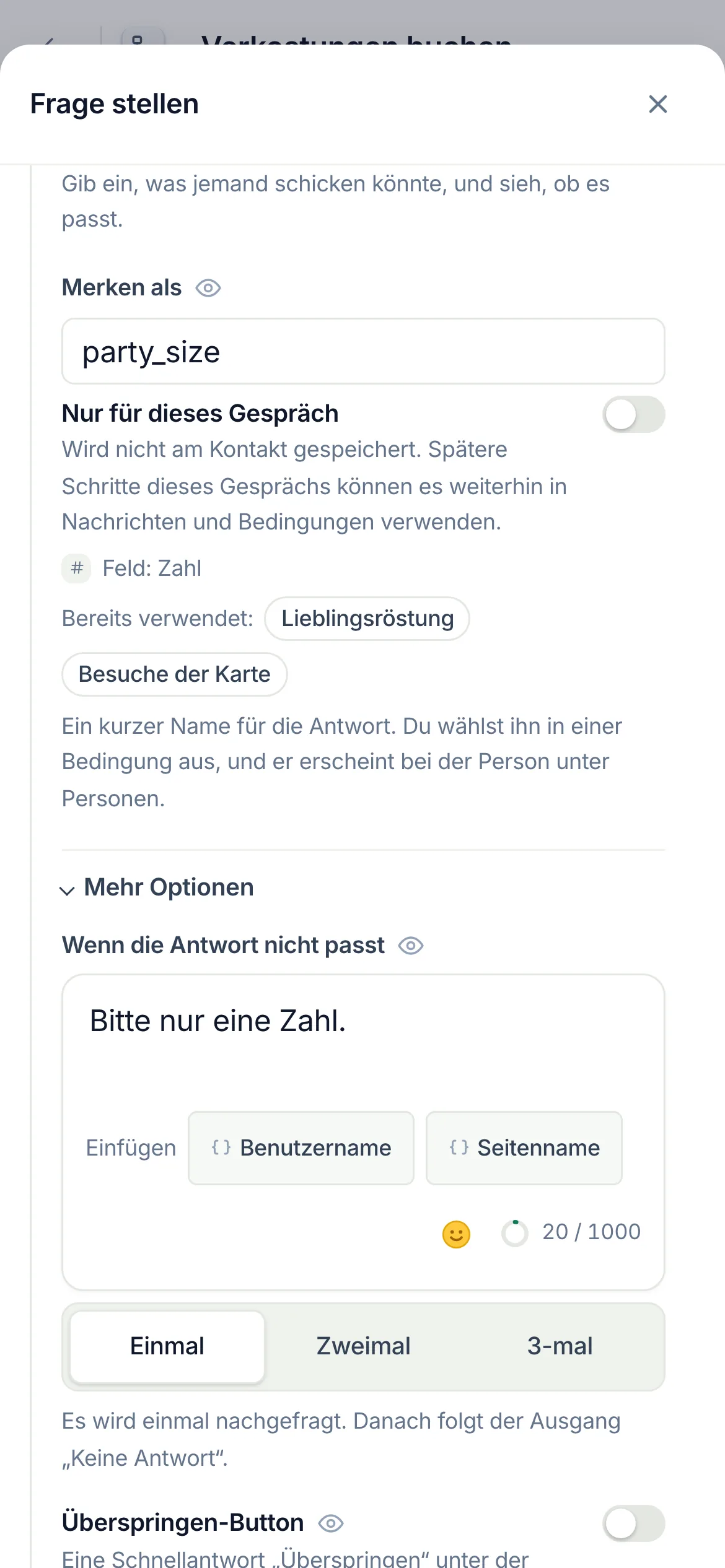 Dasselbe auf dem Handy.