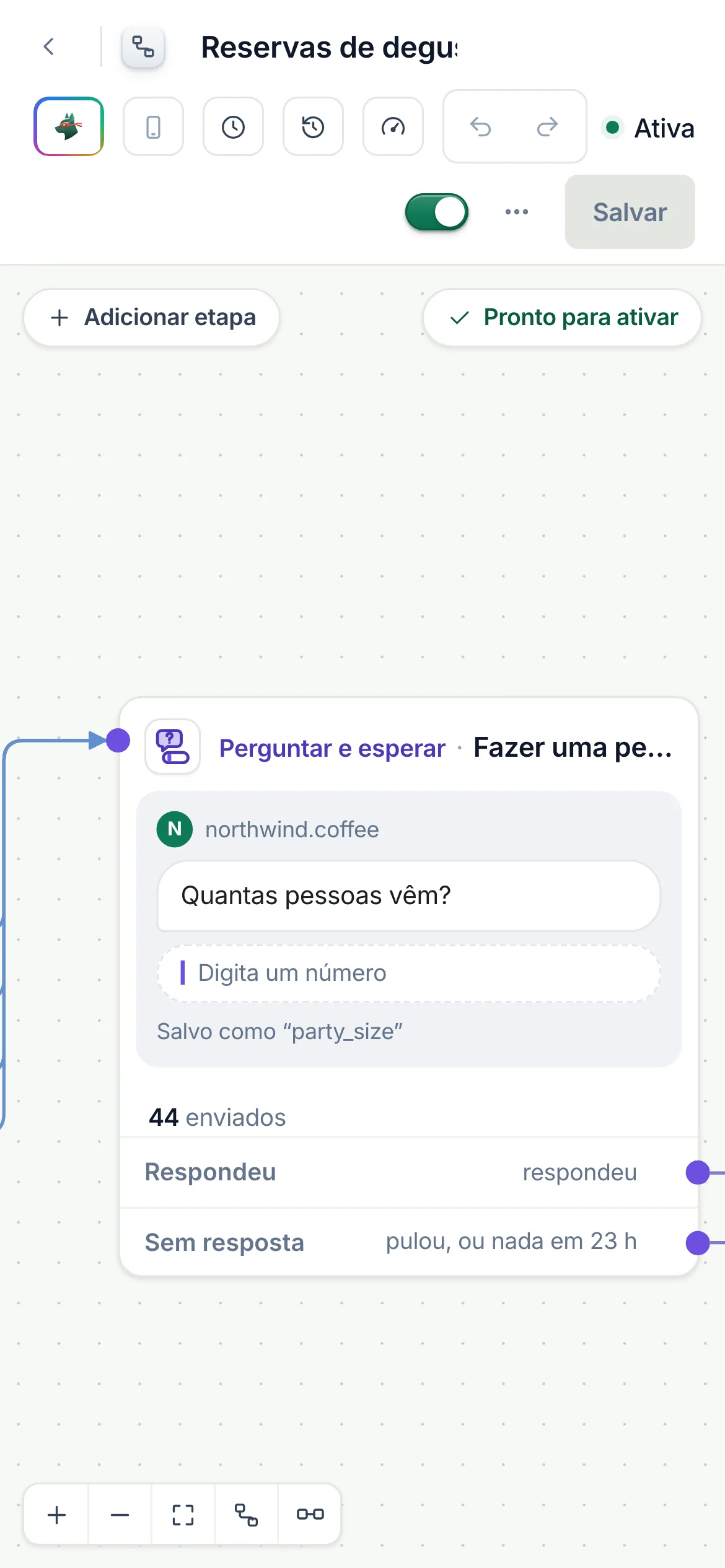 O mesmo em um celular.