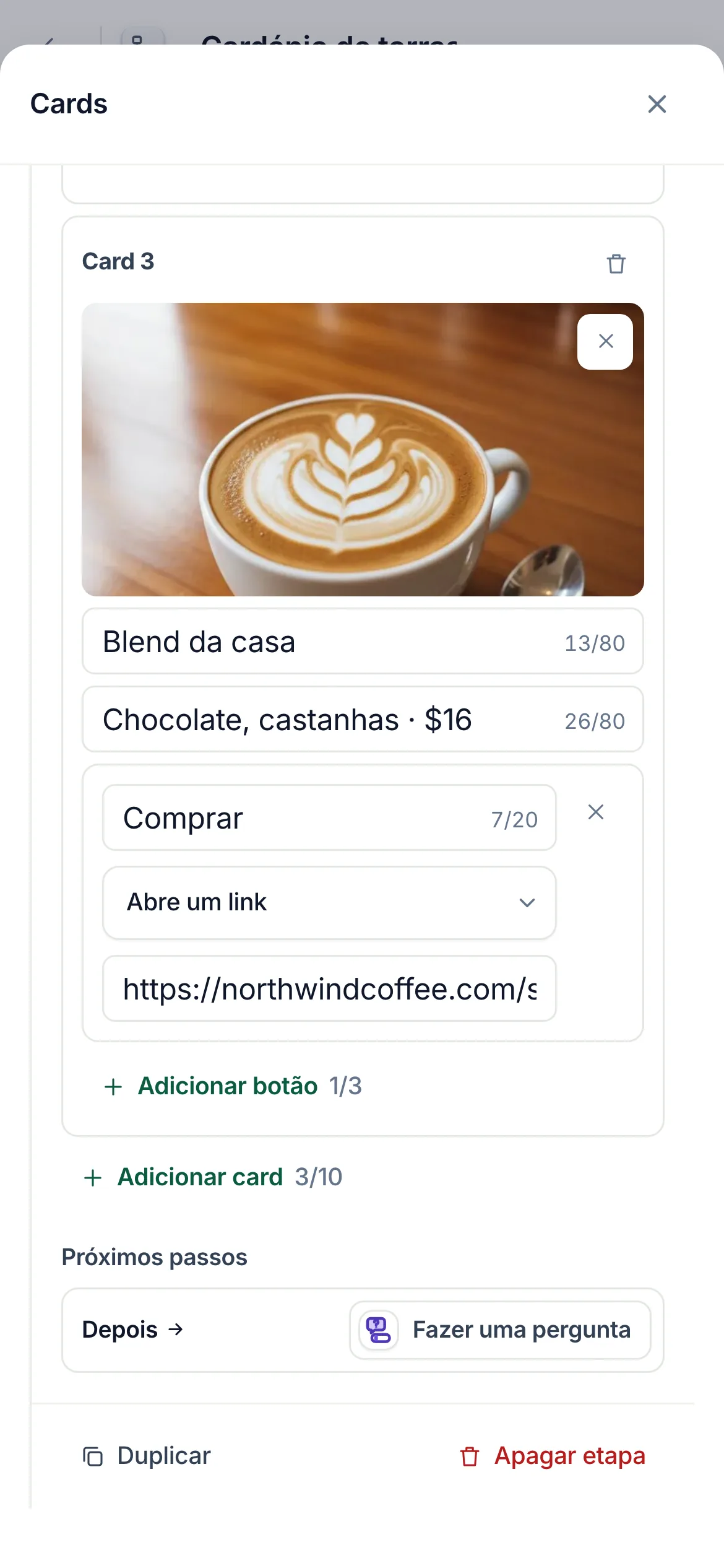 O mesmo em um celular.