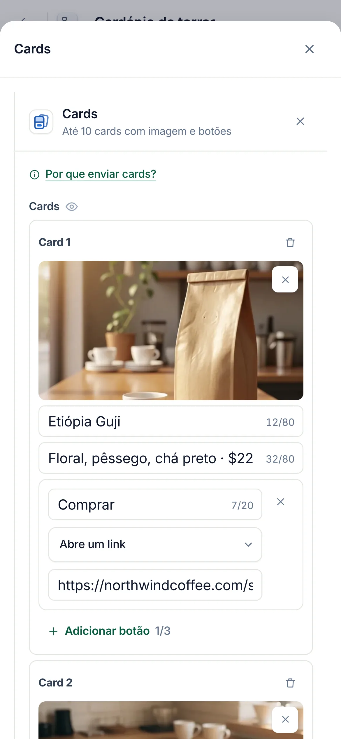O mesmo em um celular.
