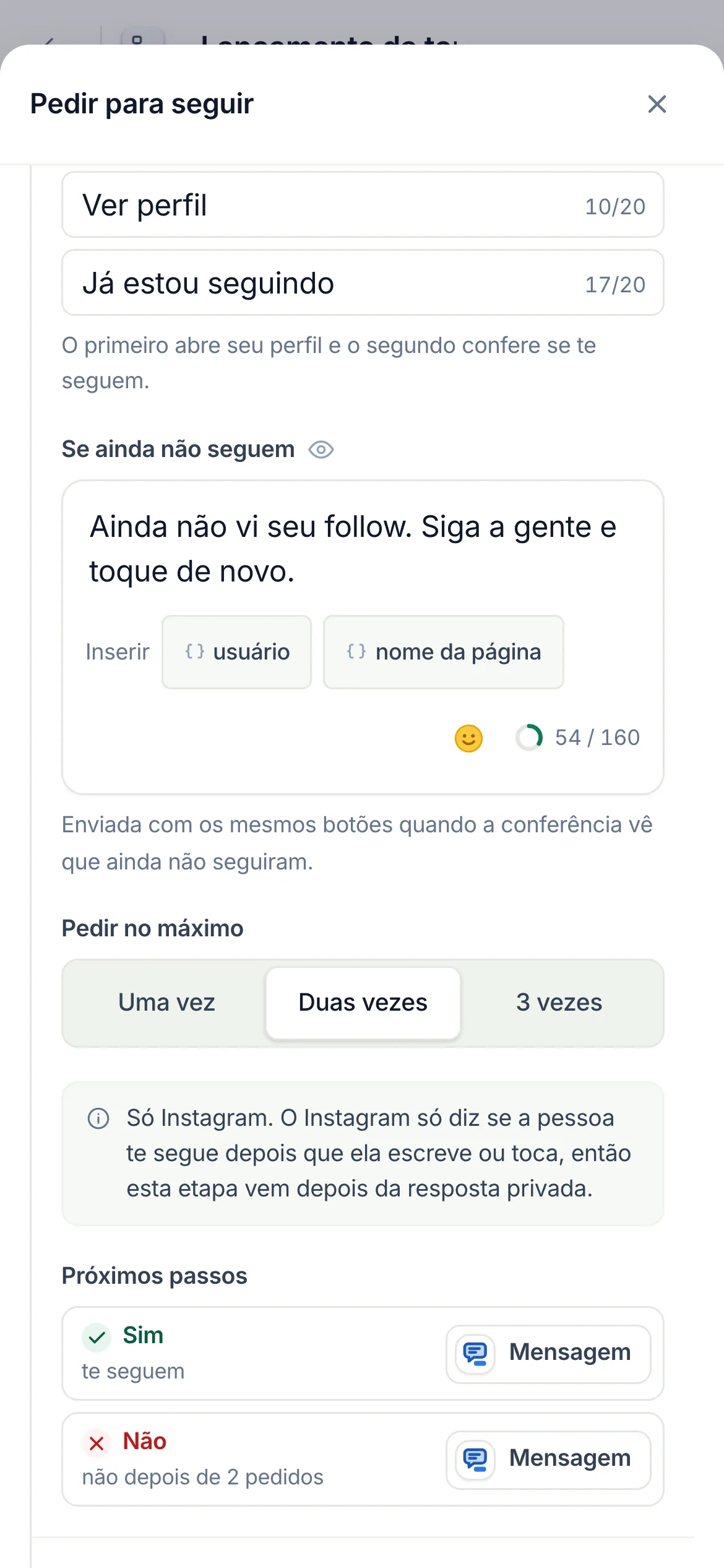 O mesmo em um celular.