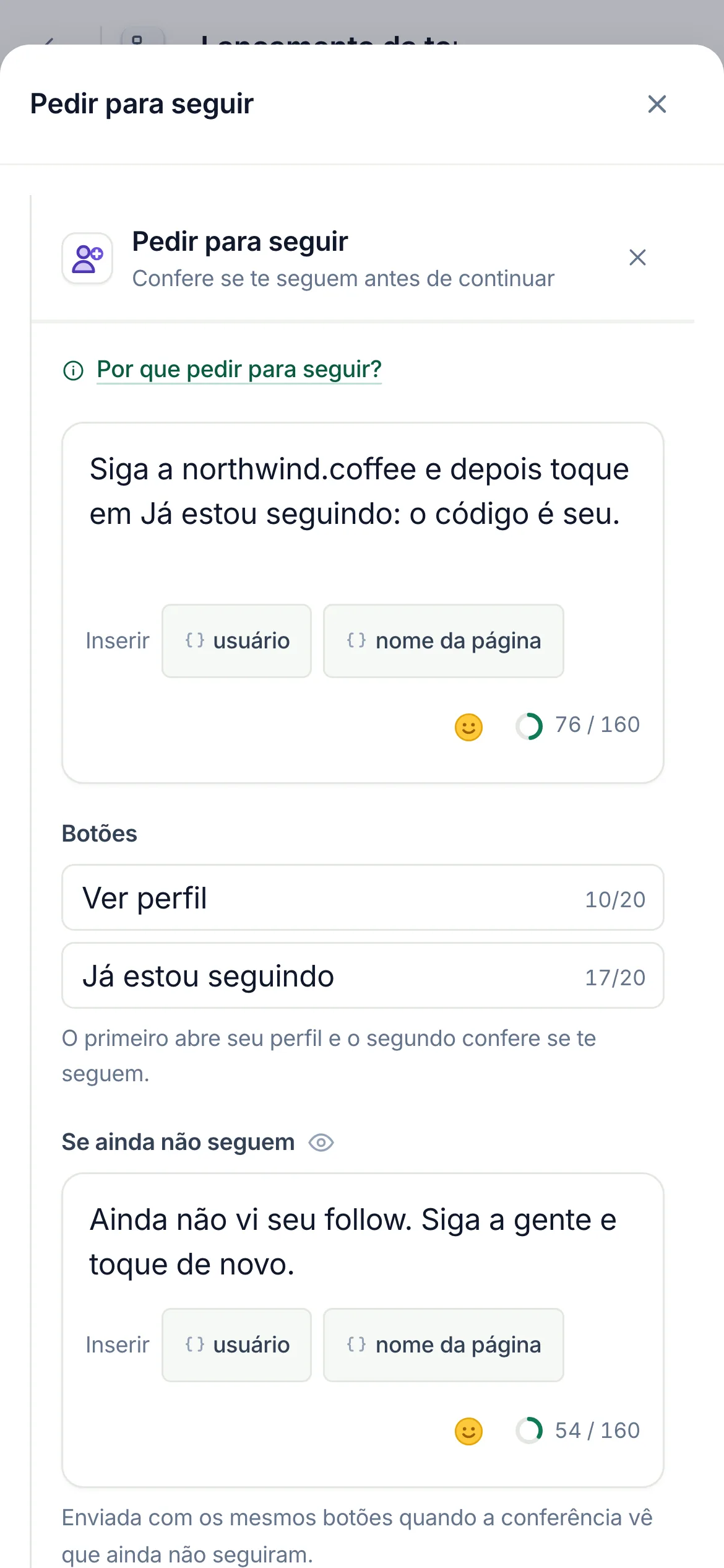 O mesmo em um celular.