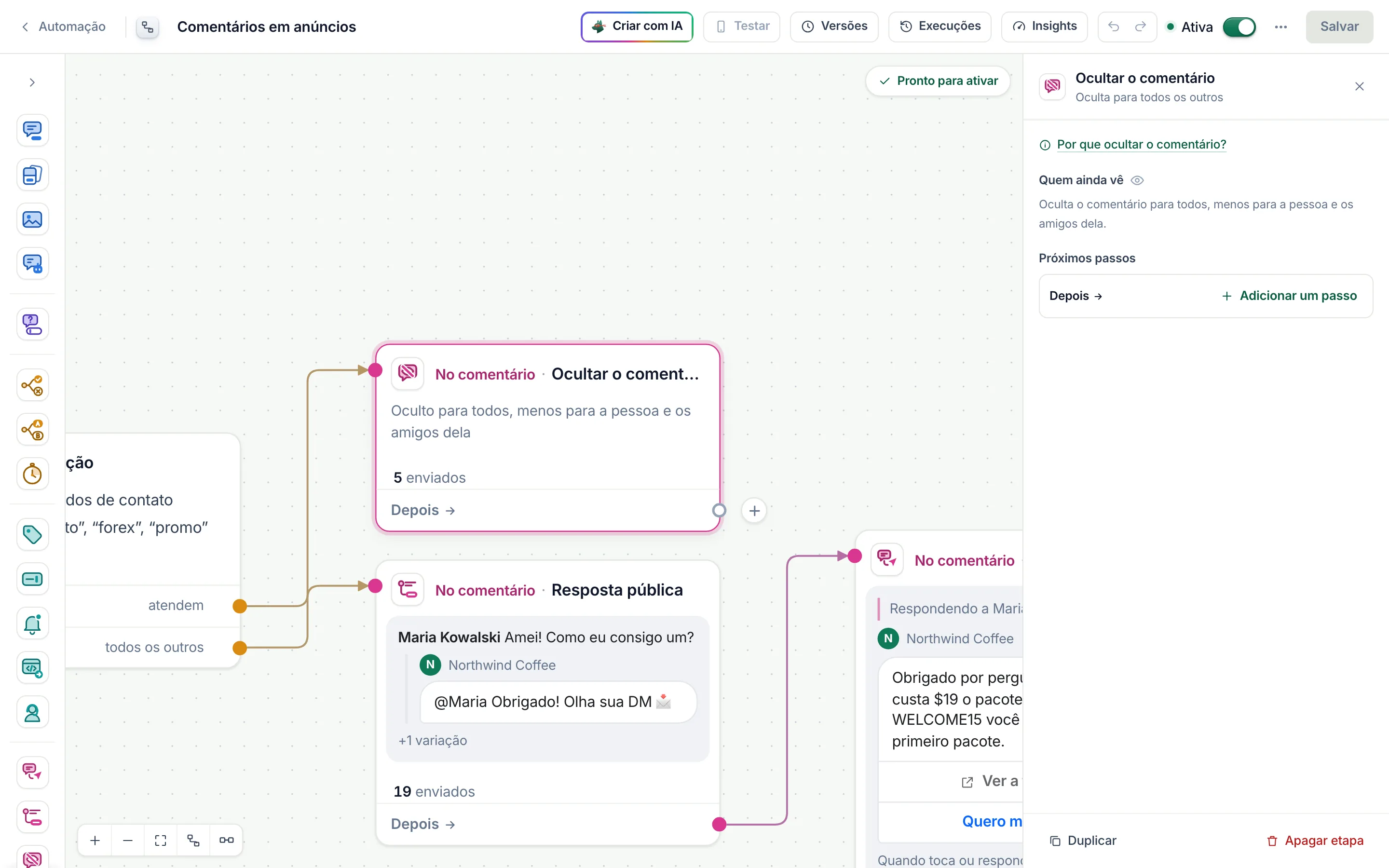 Ocultar o comentário em um fluxo do Facebook: Quem ainda vê.