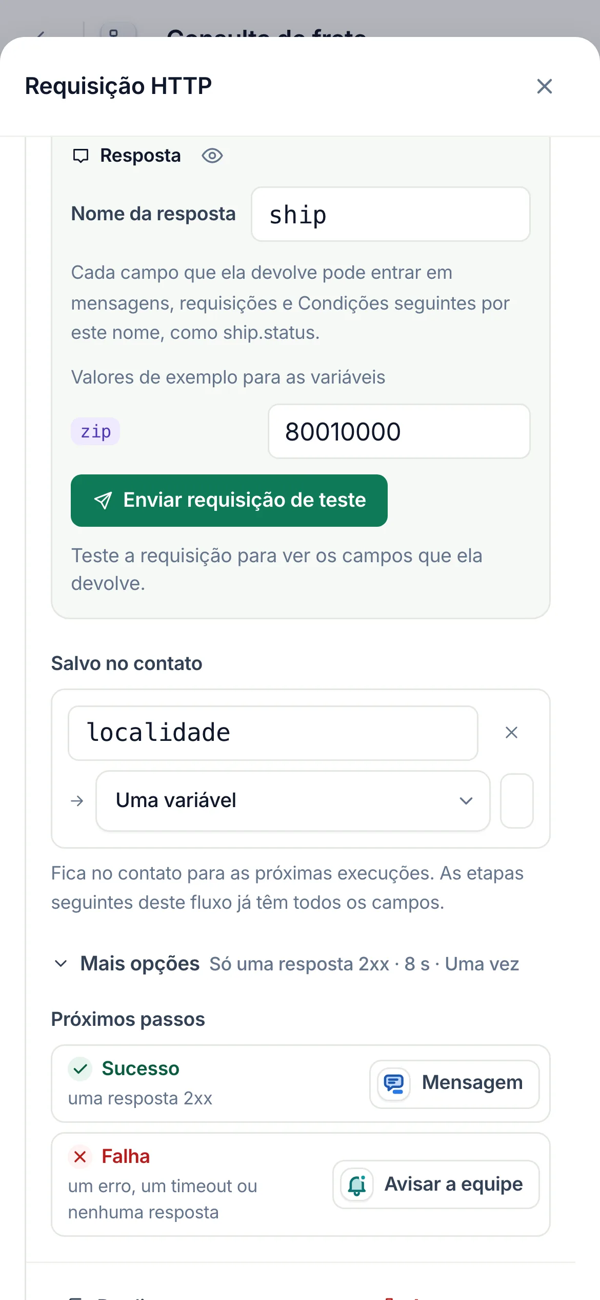 O mesmo em um celular.