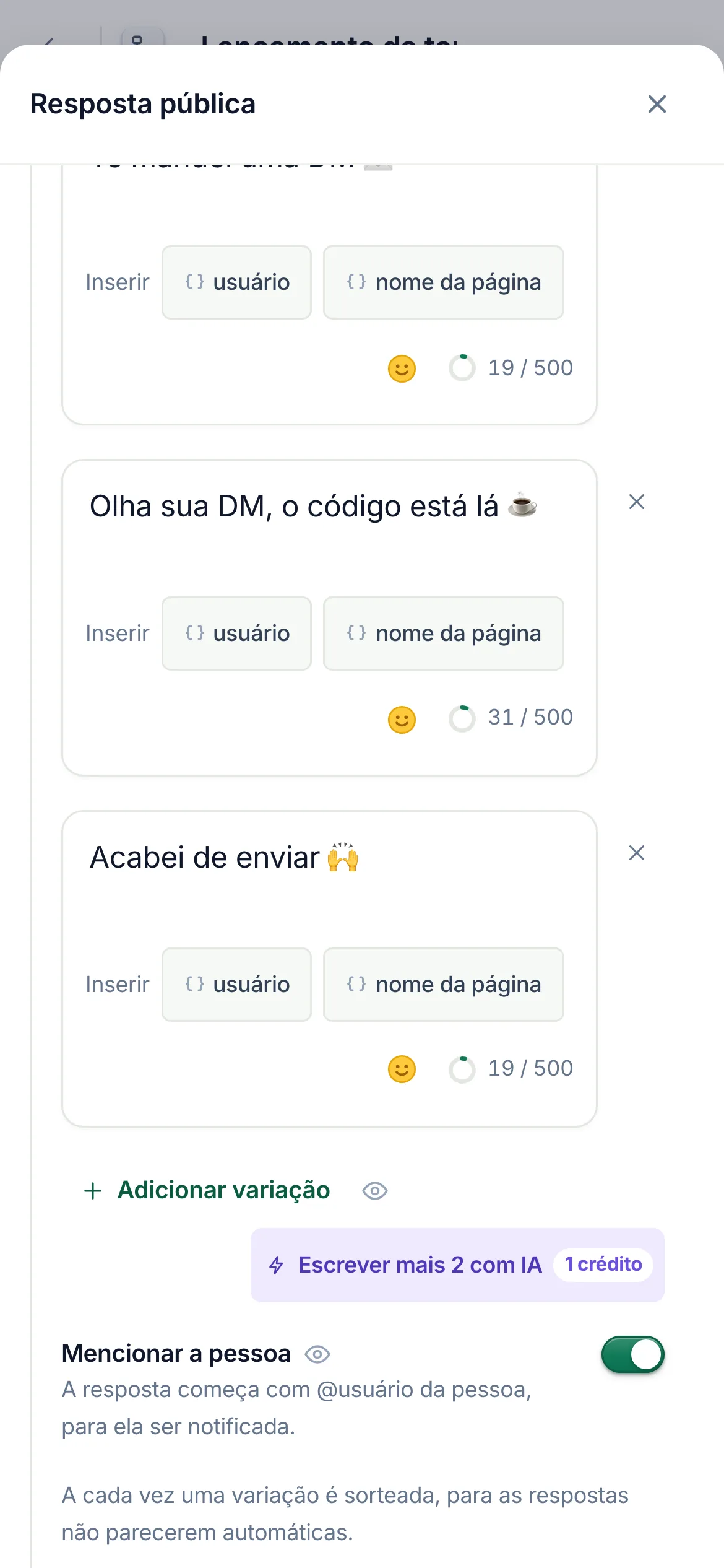 O mesmo em um celular.