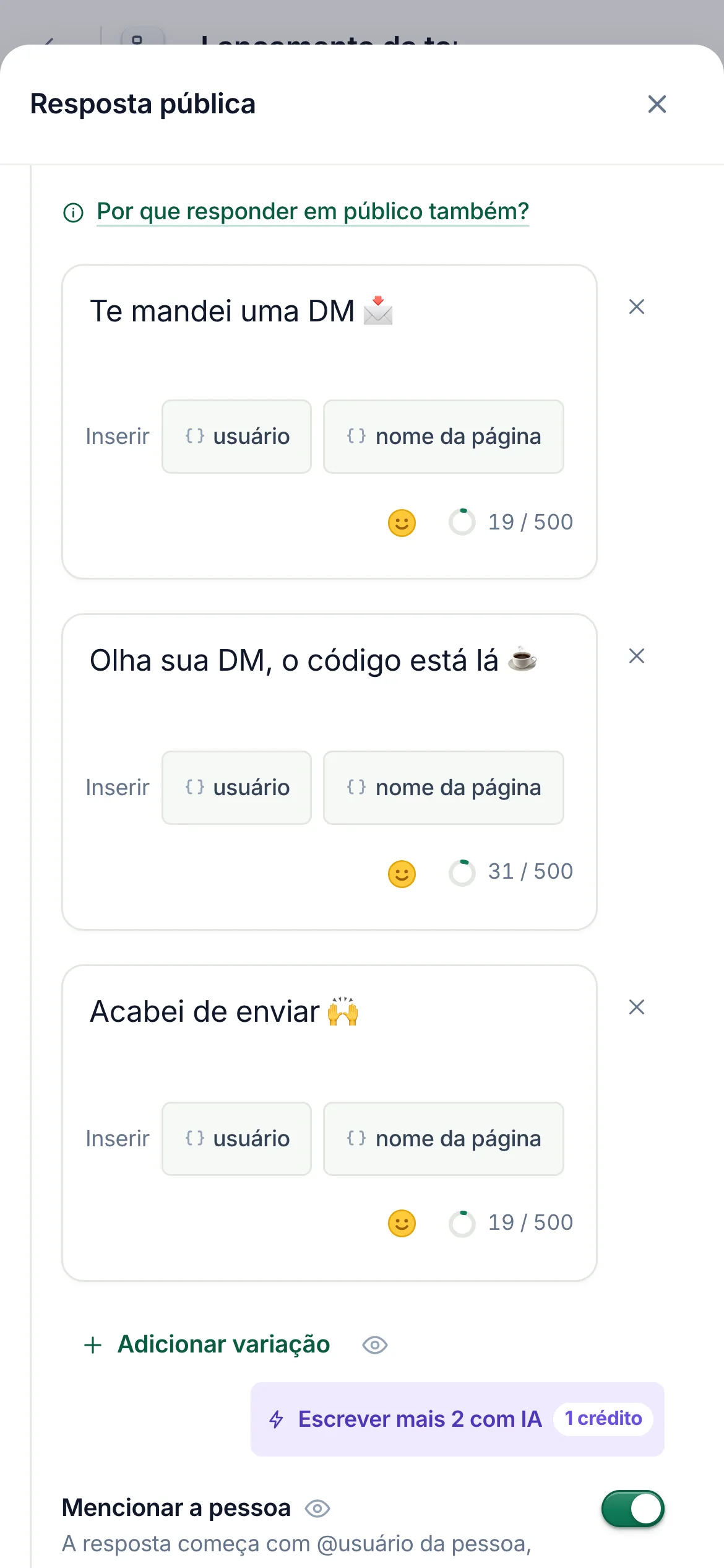 O mesmo em um celular.