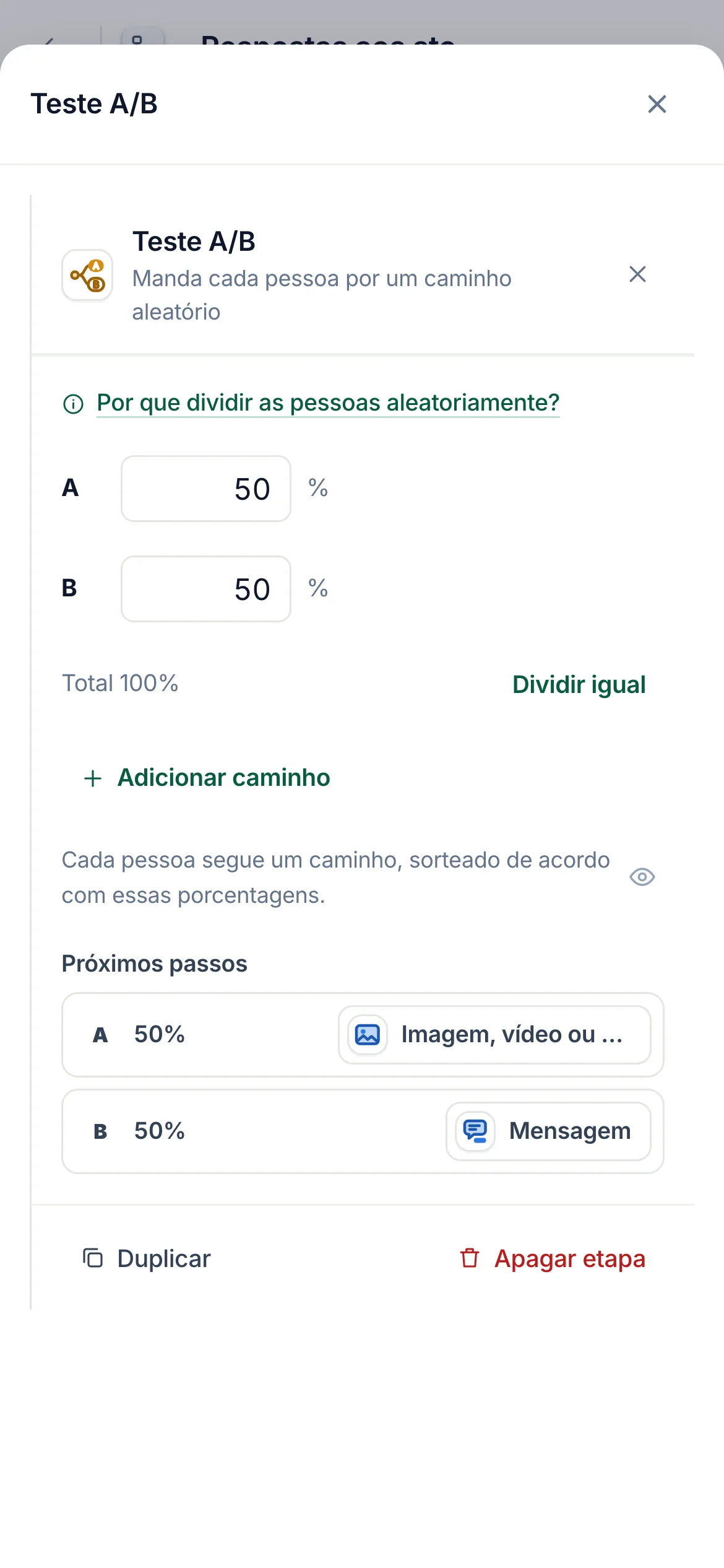 O mesmo em um celular.