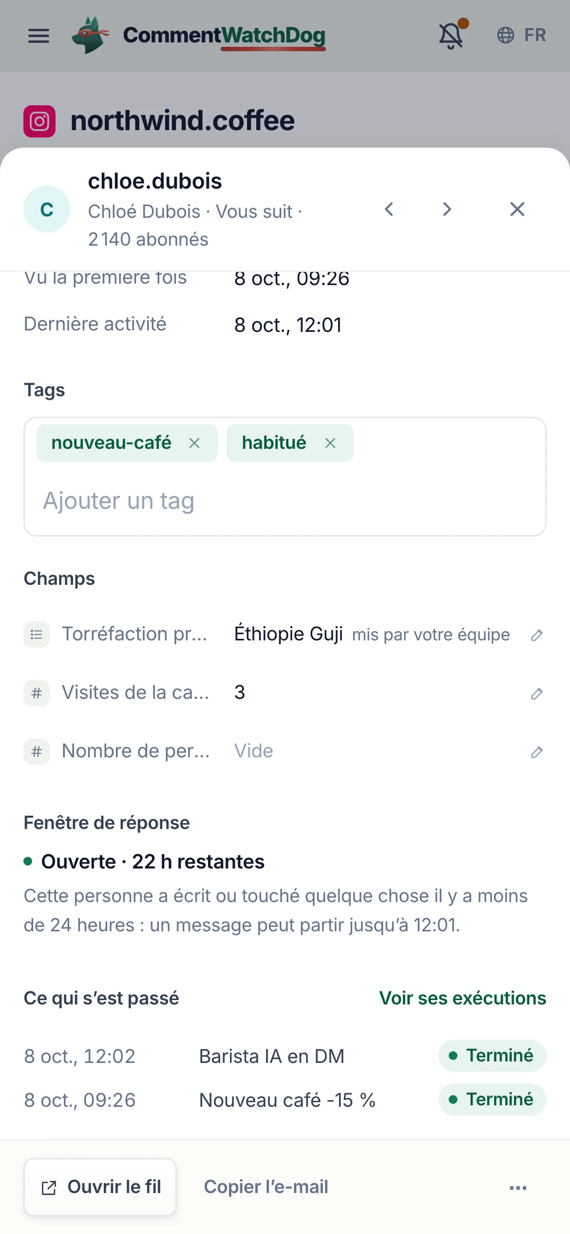 La même chose sur un téléphone.