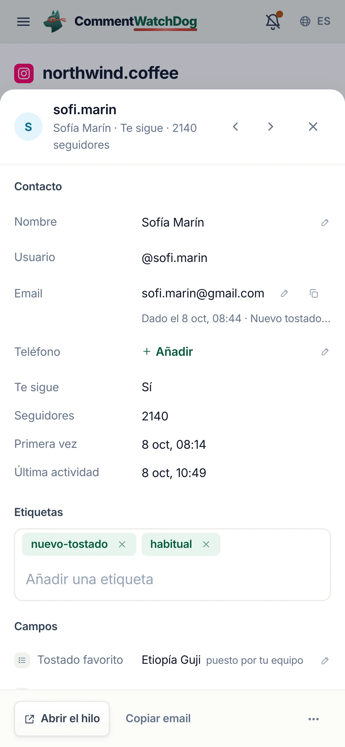 Lo mismo en un teléfono.