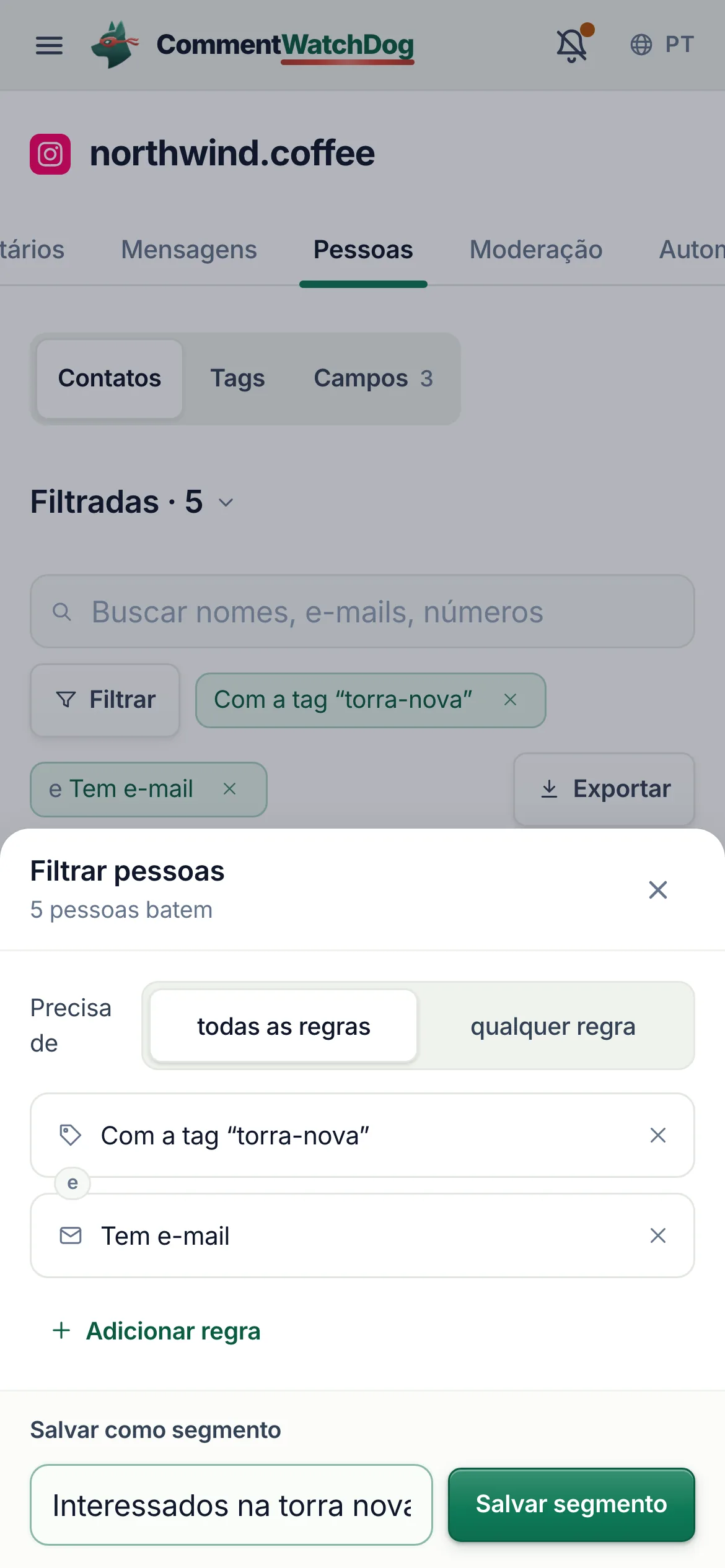 O mesmo em um celular.
