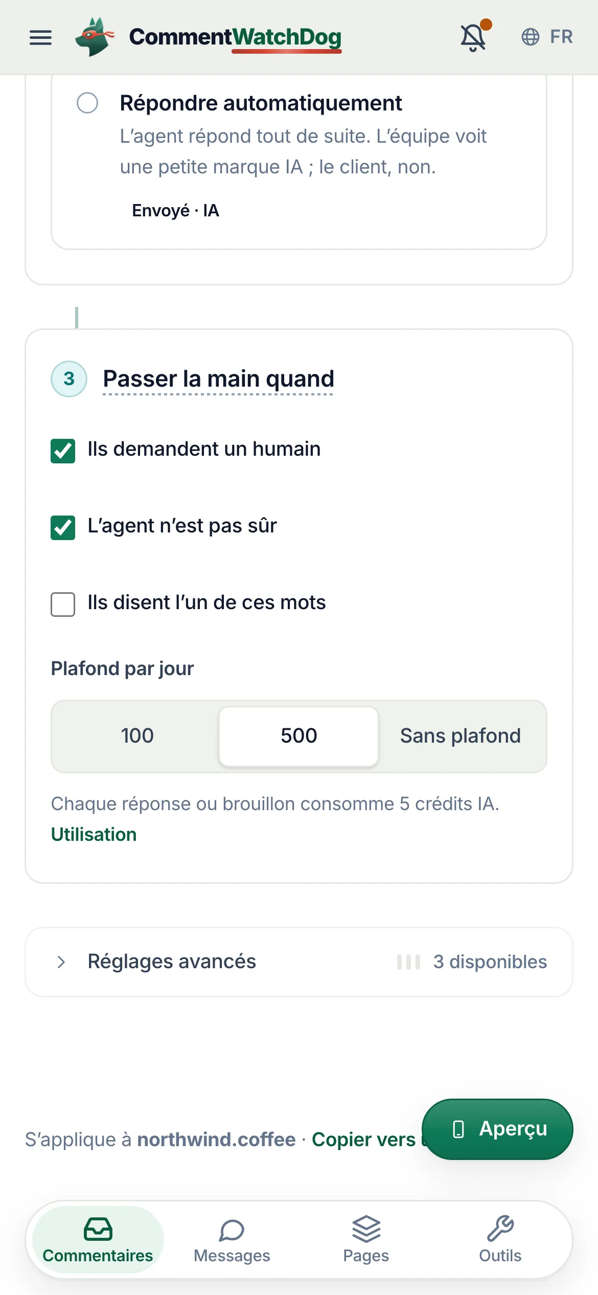 La même chose sur un téléphone.