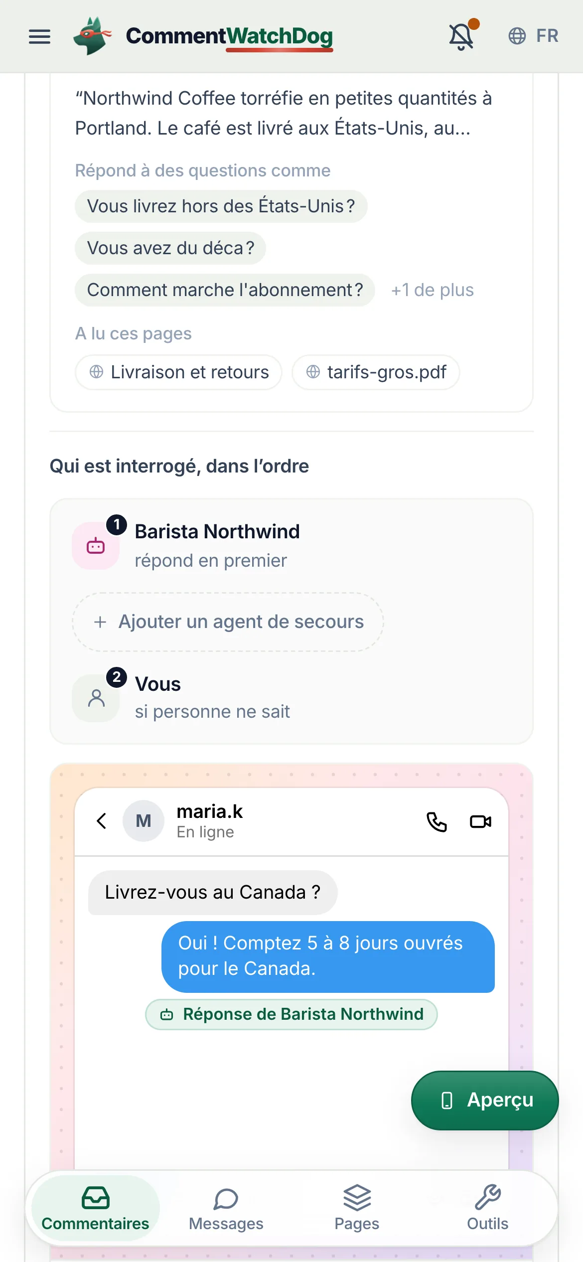 La même chose sur un téléphone.