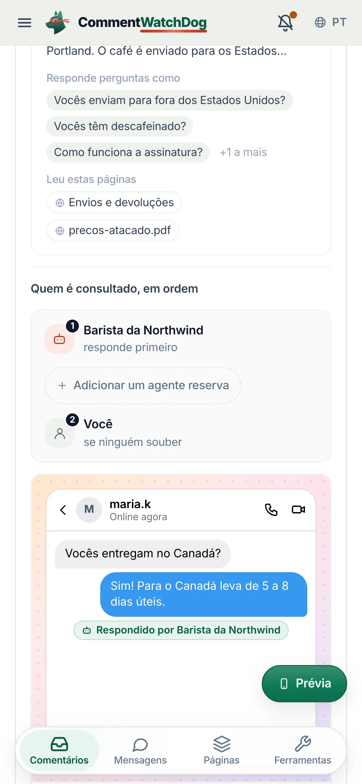 O mesmo em um celular.