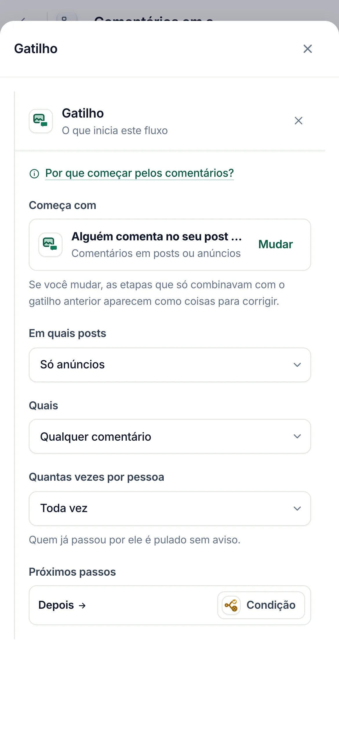O mesmo em um celular.