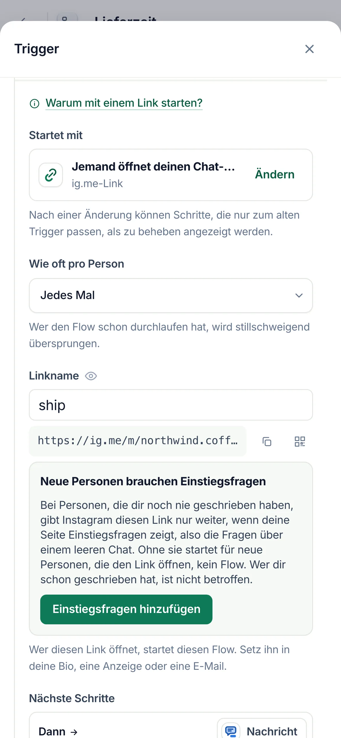 Dasselbe auf dem Handy.