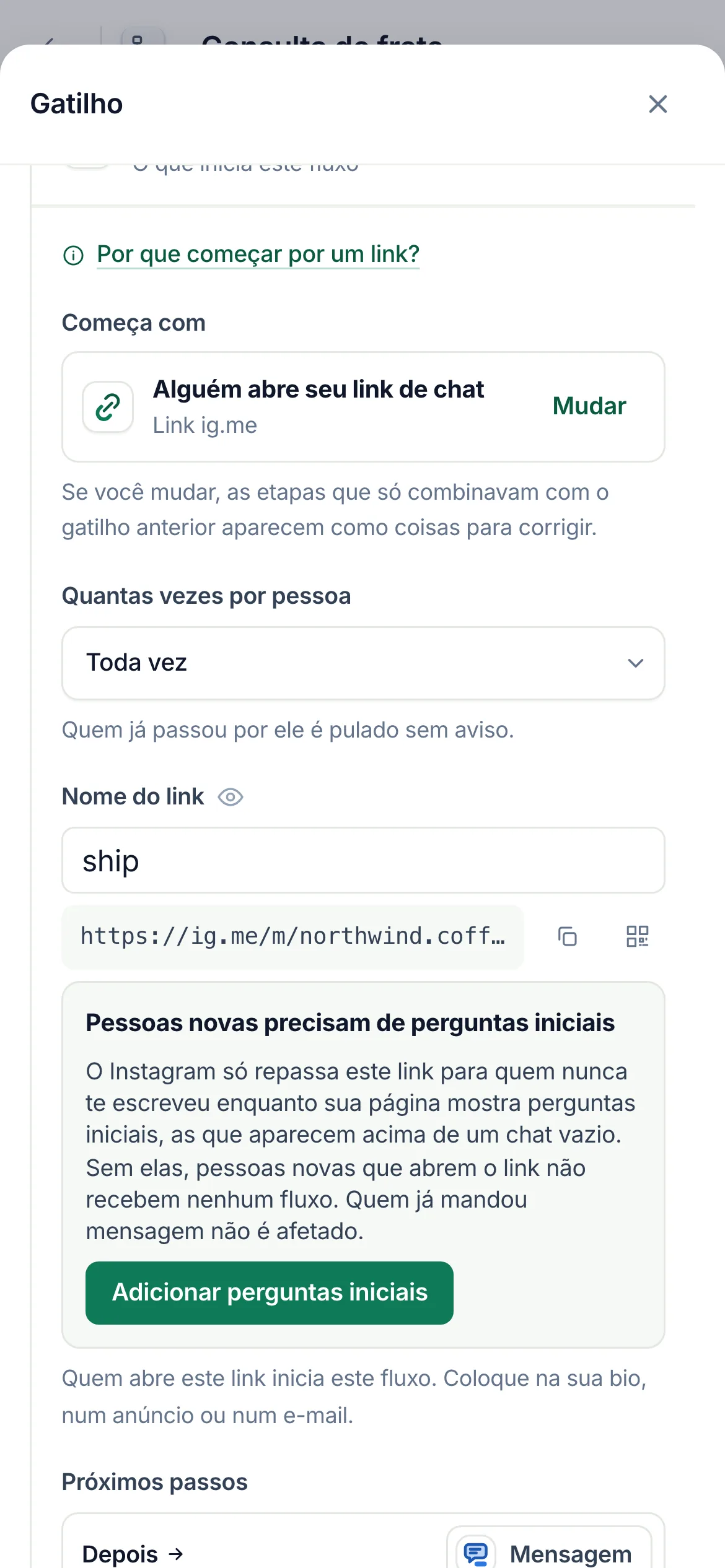 O mesmo em um celular.