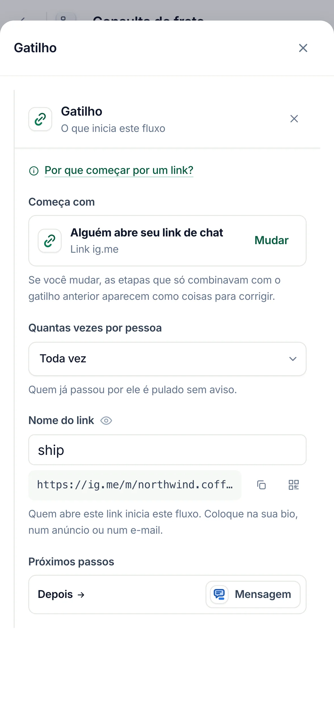 O mesmo em um celular.