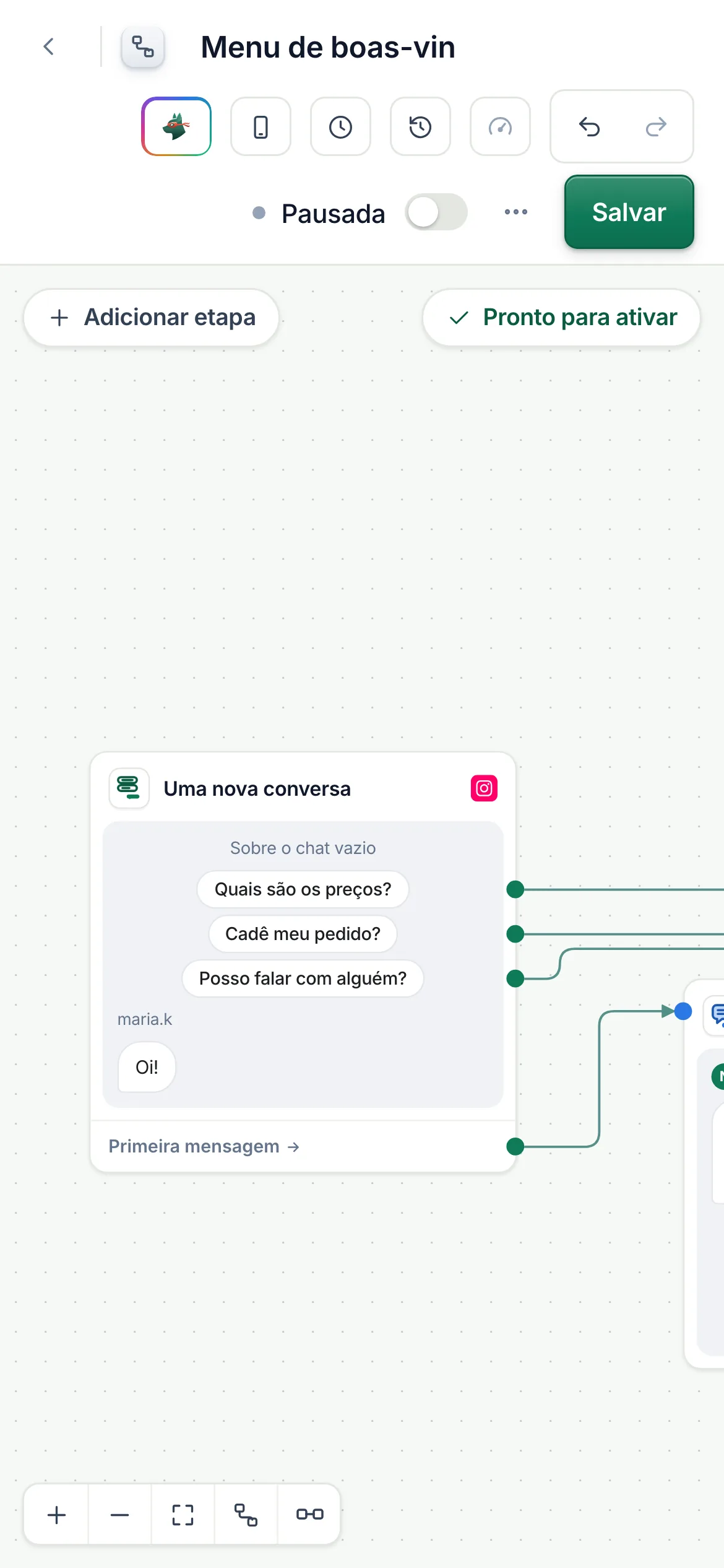 A chave Ativa no celular, quando não falta mais nada para corrigir.