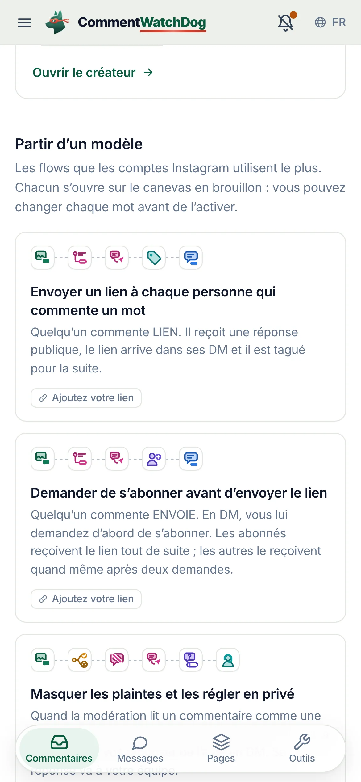 Le même modèle sur un téléphone.