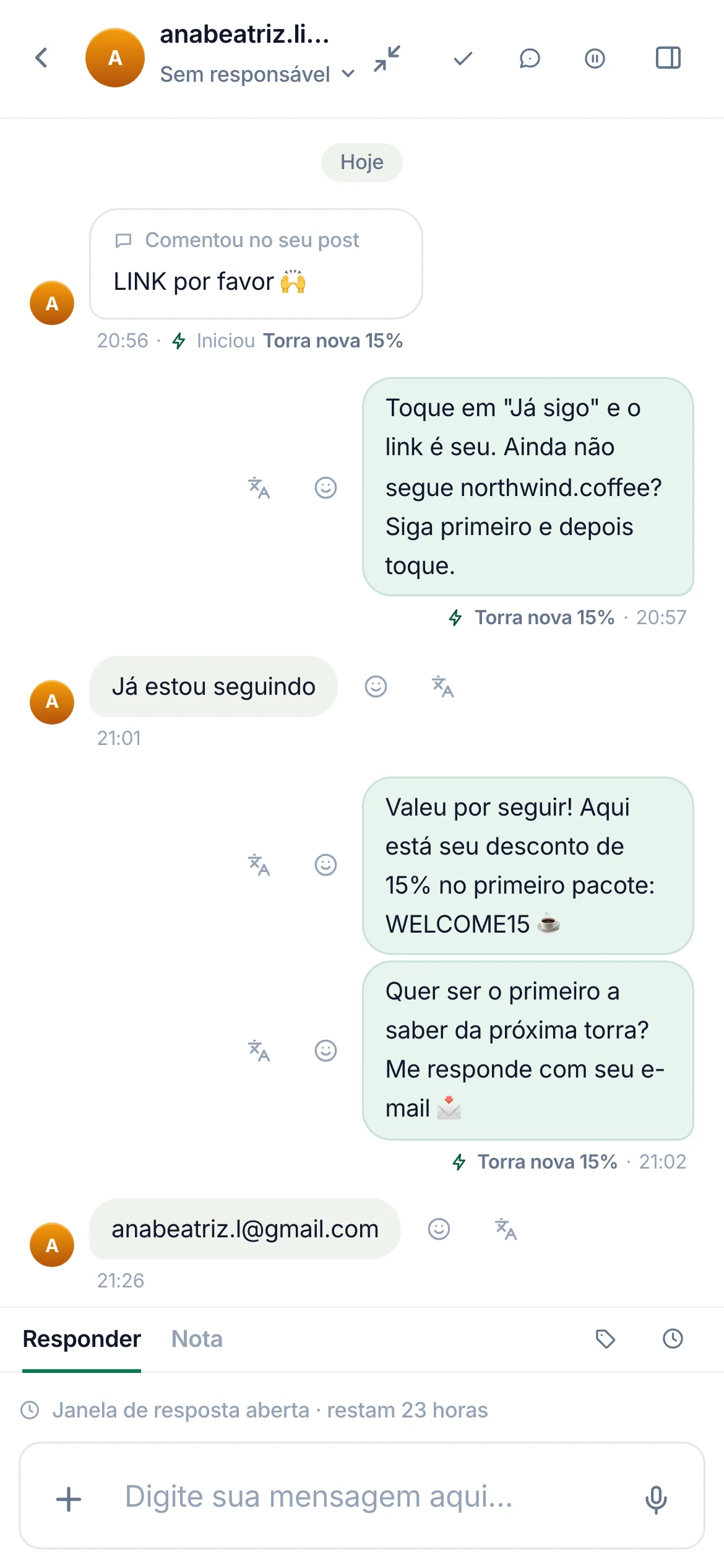 O mesmo em um celular.
