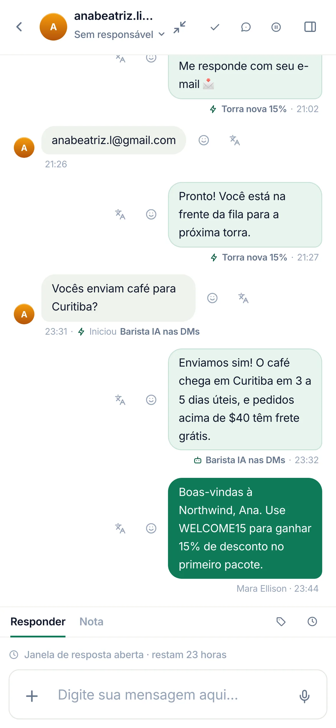 O botão do painel, na ponta direita do cabeçalho do chat.