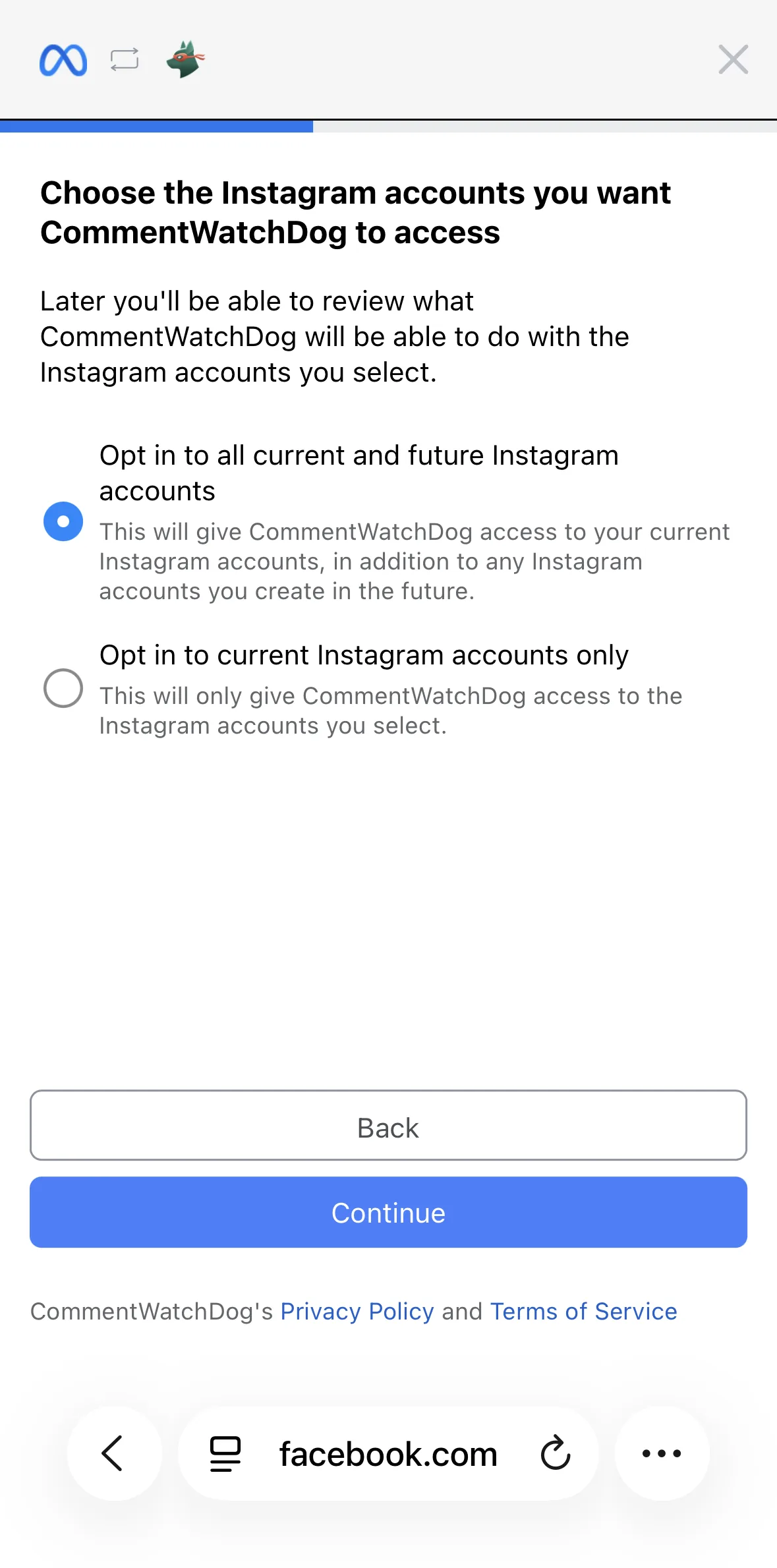 The same screen on a phone.