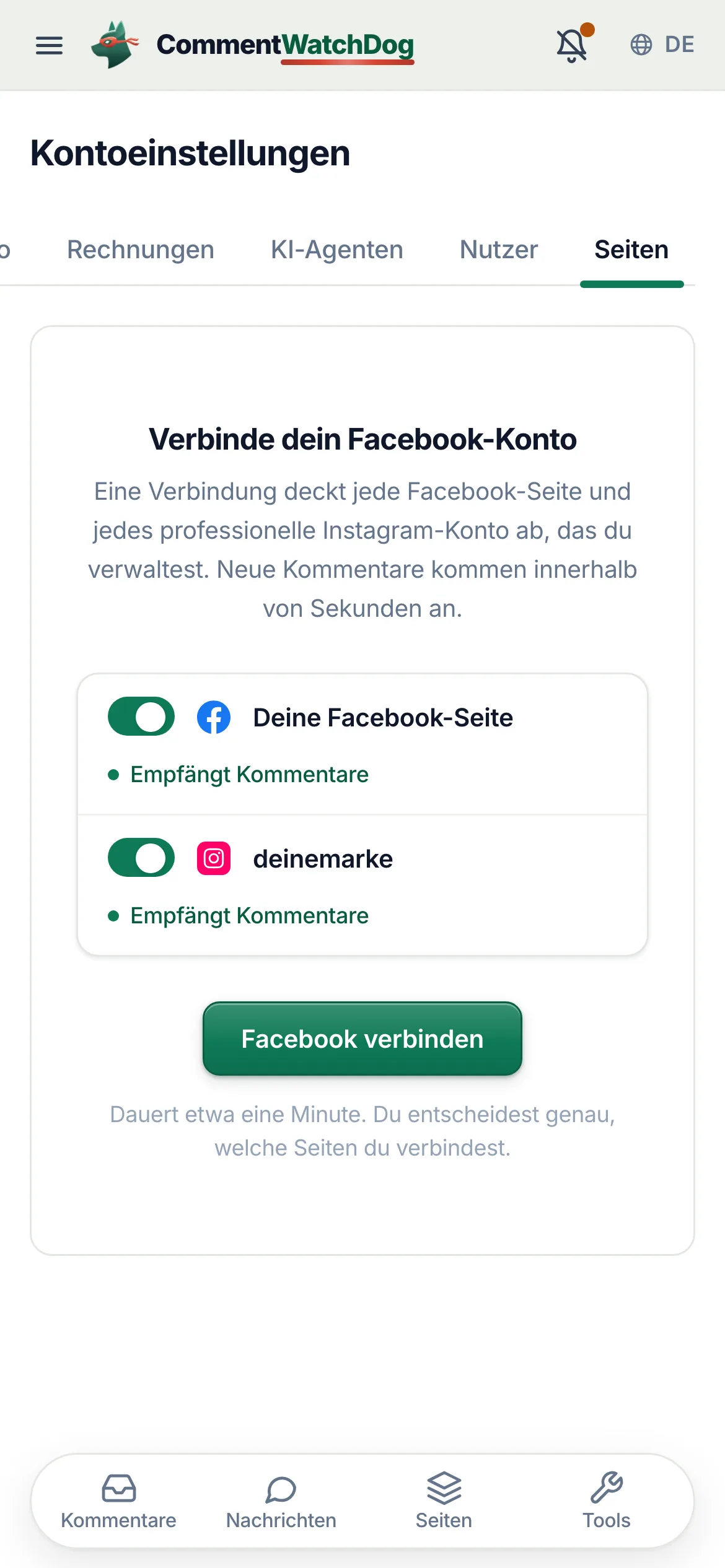 Dieselbe Karte auf dem Handy.