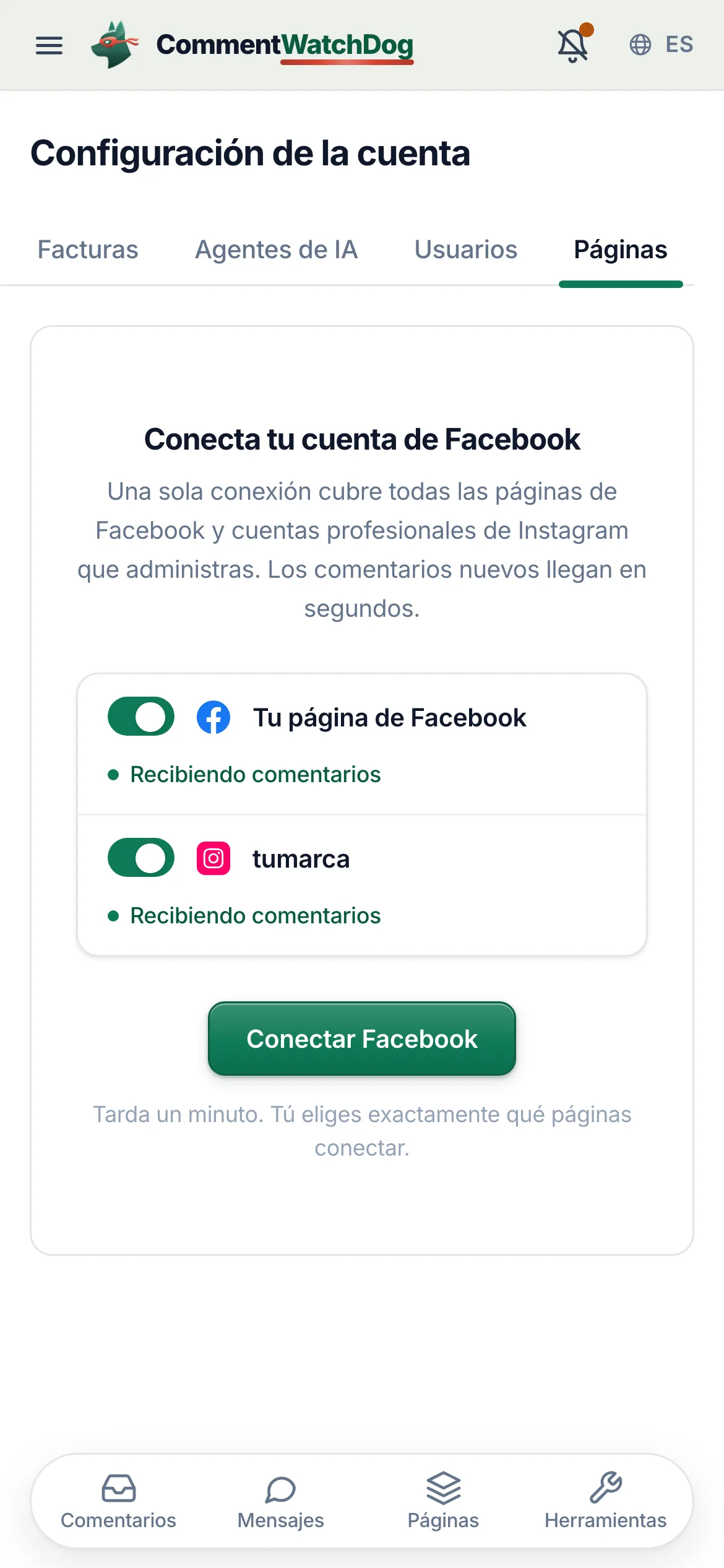 La misma tarjeta en un teléfono.