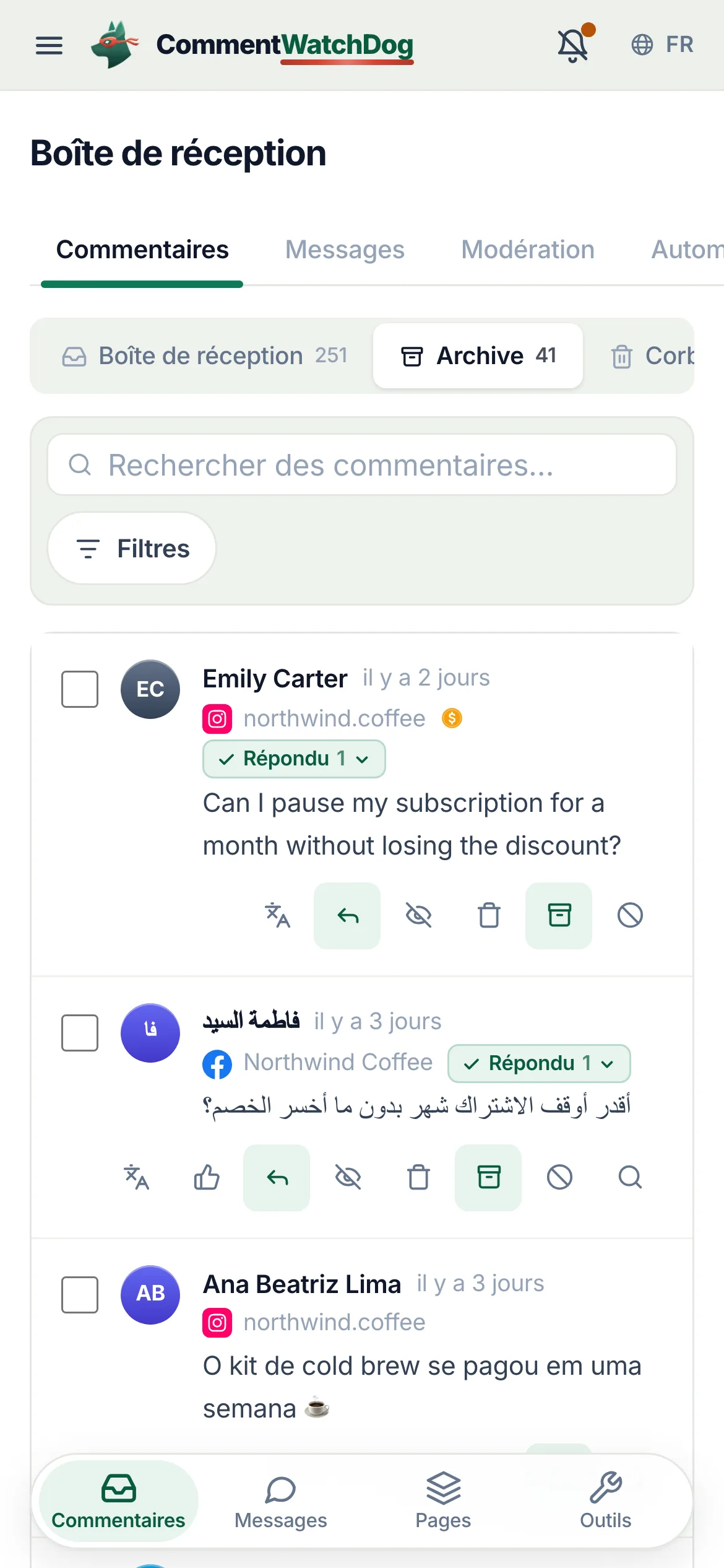 La même chose sur un téléphone.