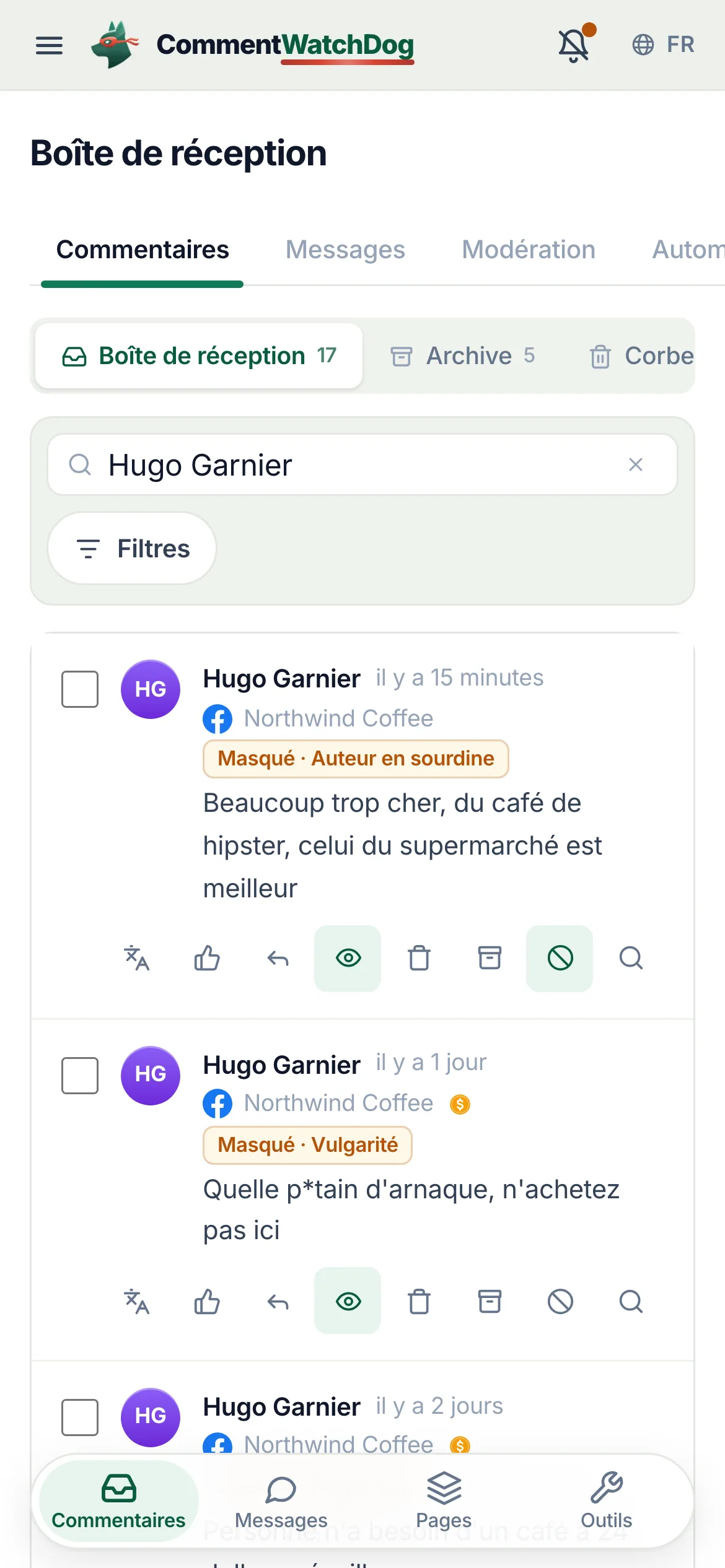 La même chose sur un téléphone.