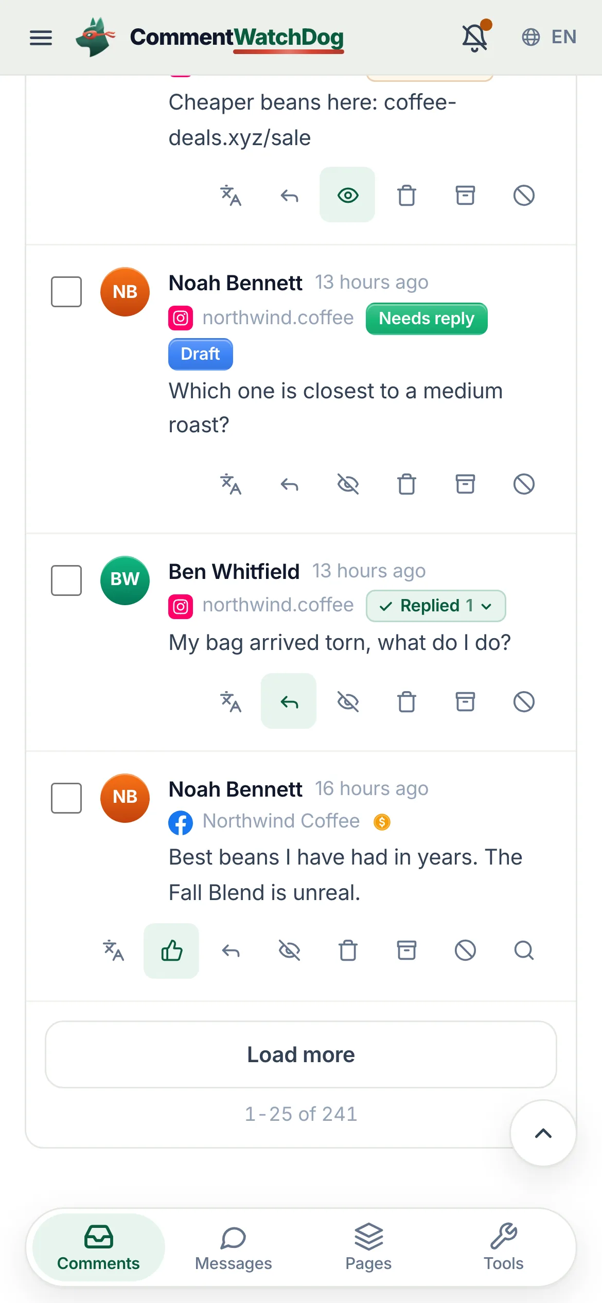 The same on a phone.