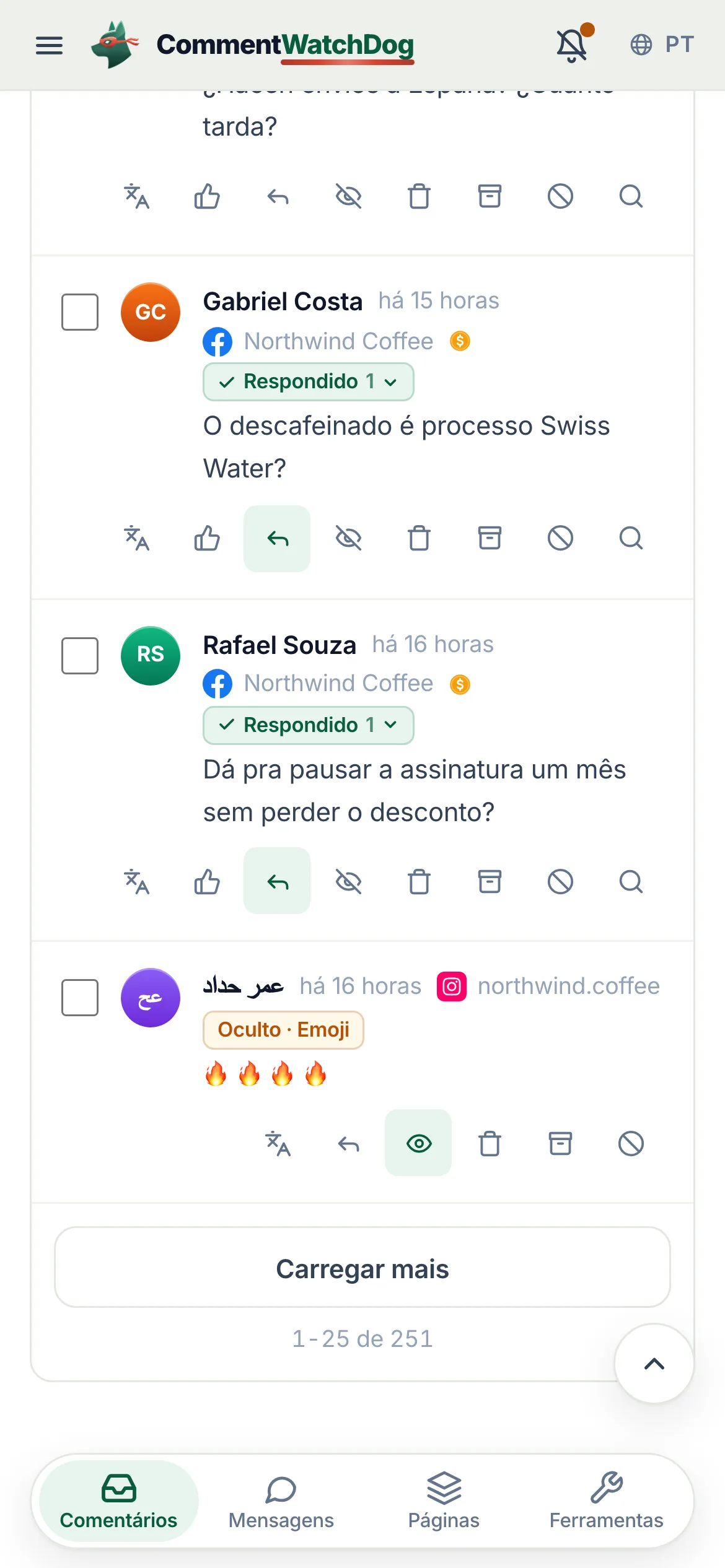 O mesmo em um celular.