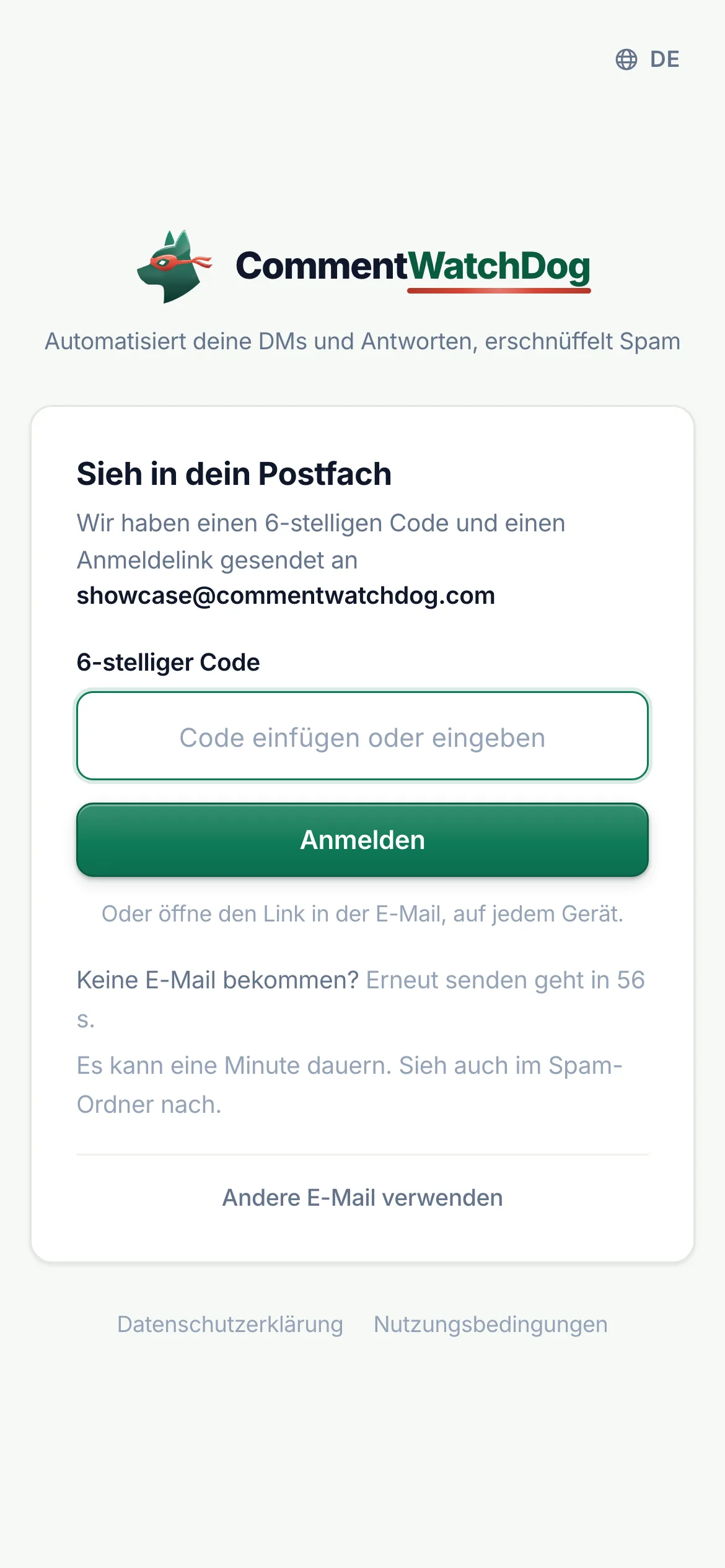 Dasselbe auf dem Handy.