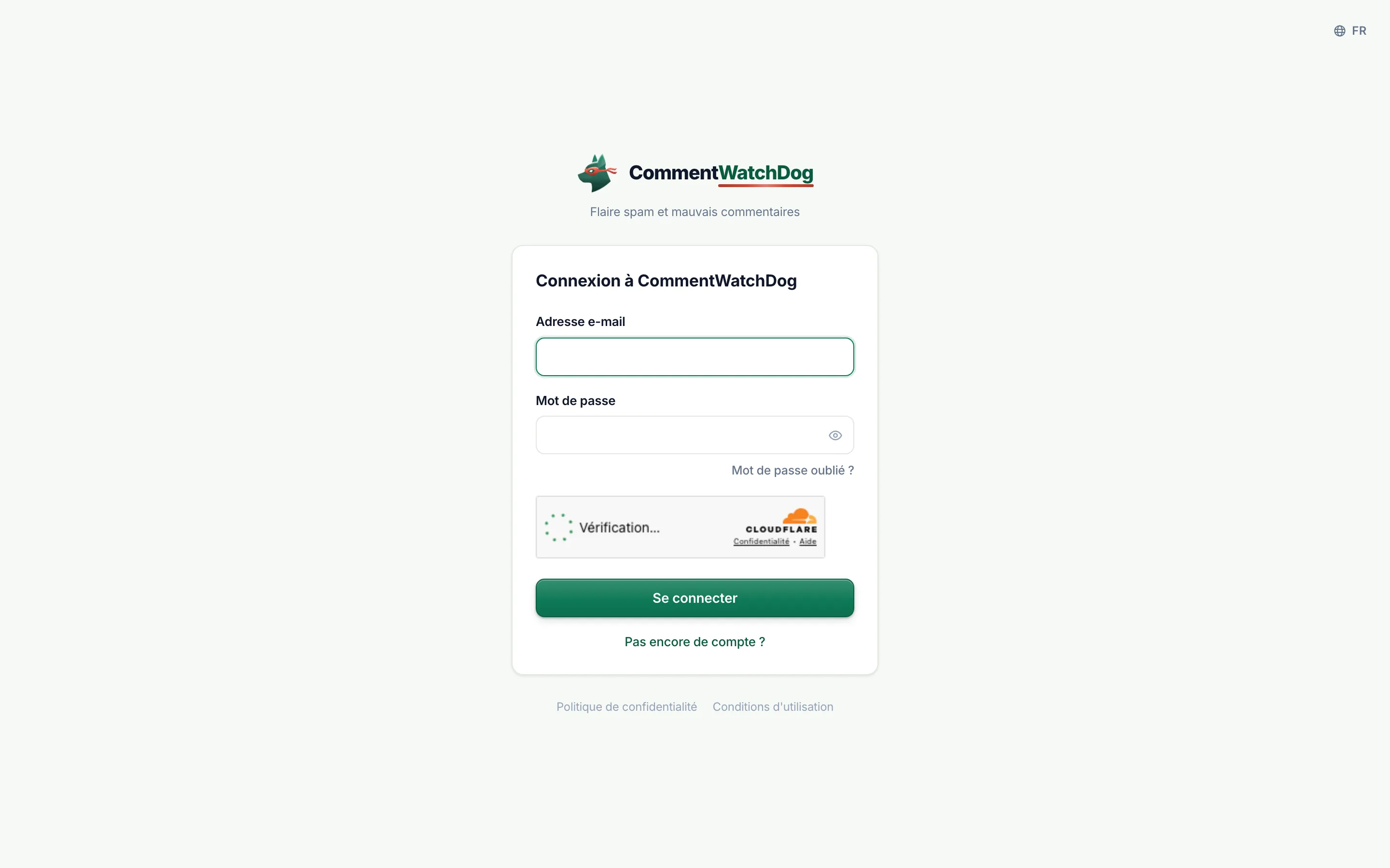 Mot de passe oublié, sur la page de connexion.