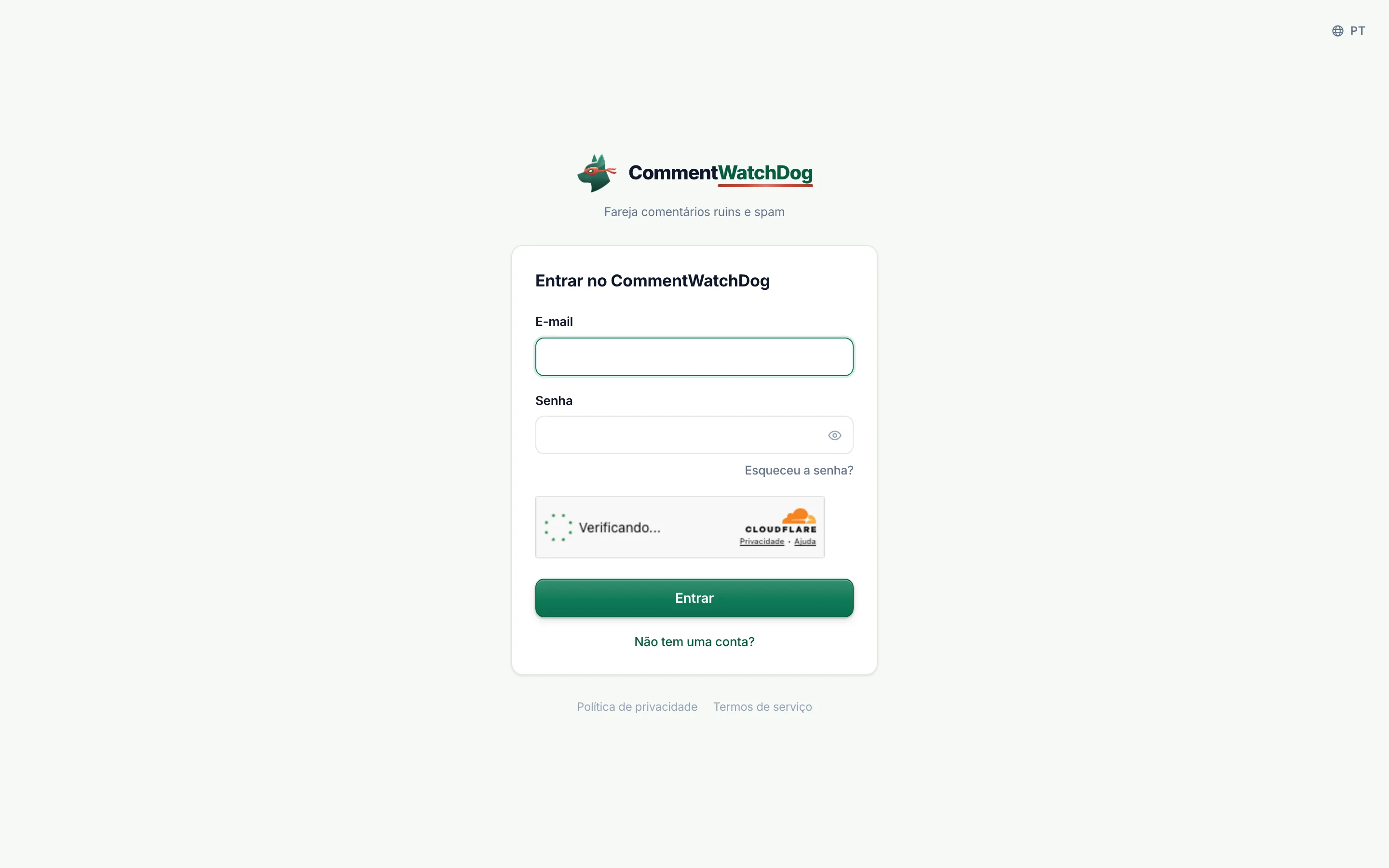 Esqueci a senha, na página de login.
