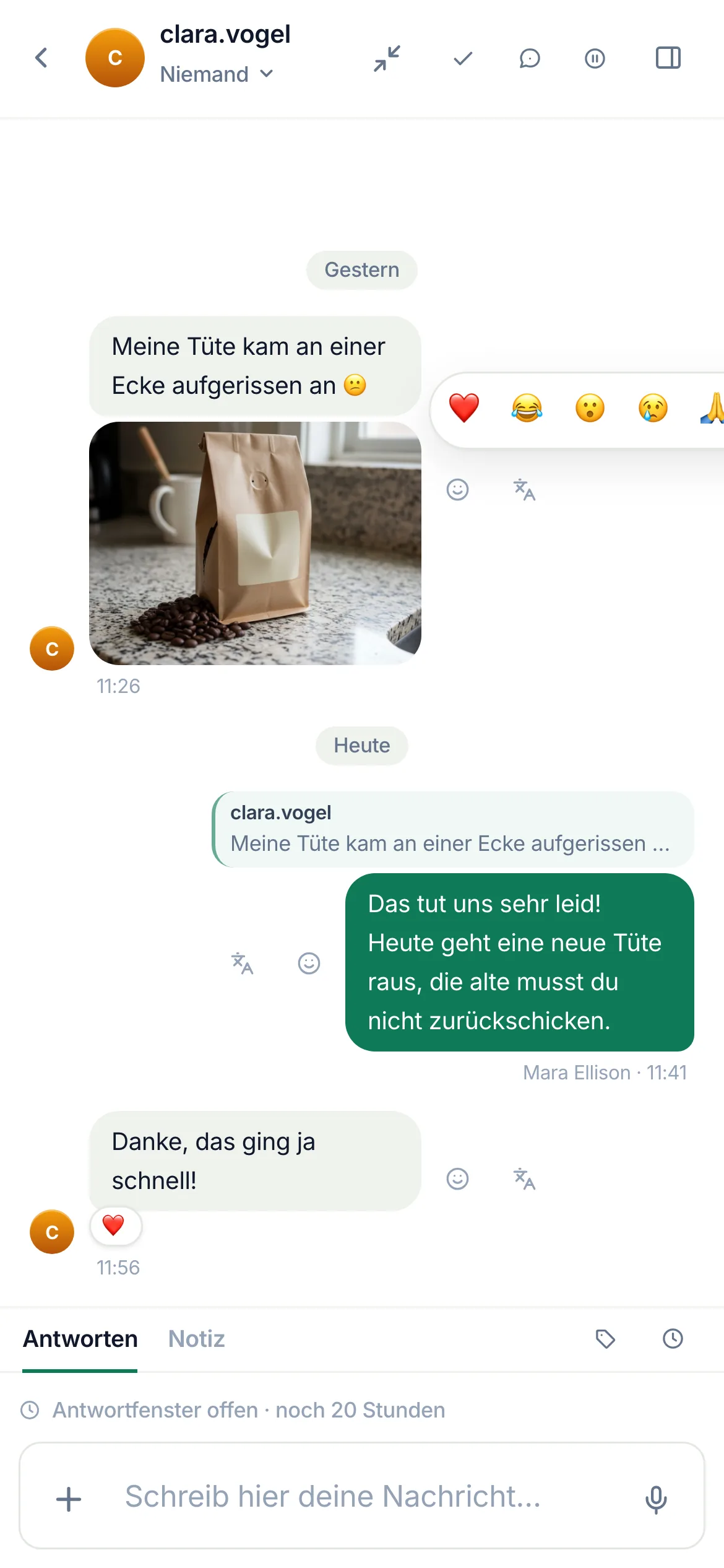 Die Emoji-Reihe auf dem Handy.