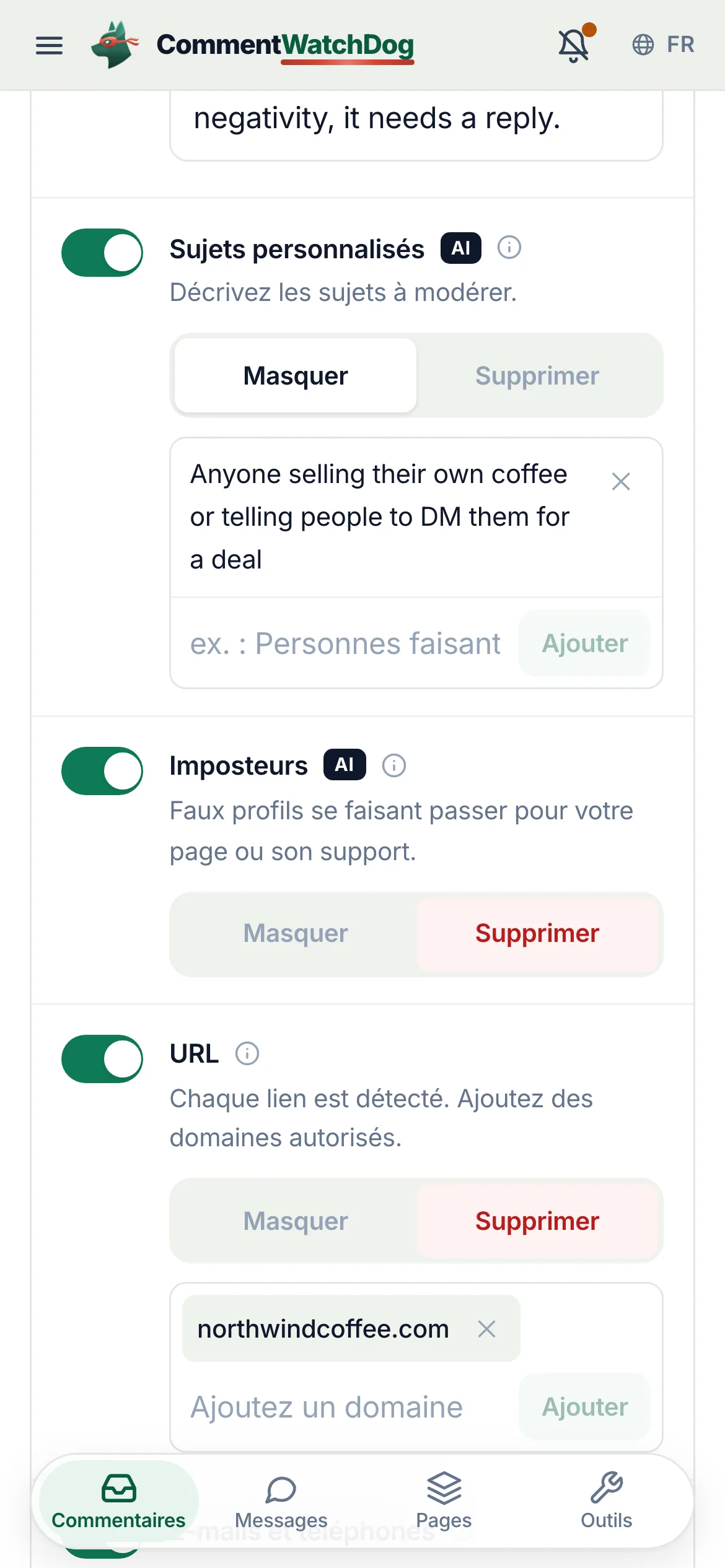 La même chose sur un téléphone.
