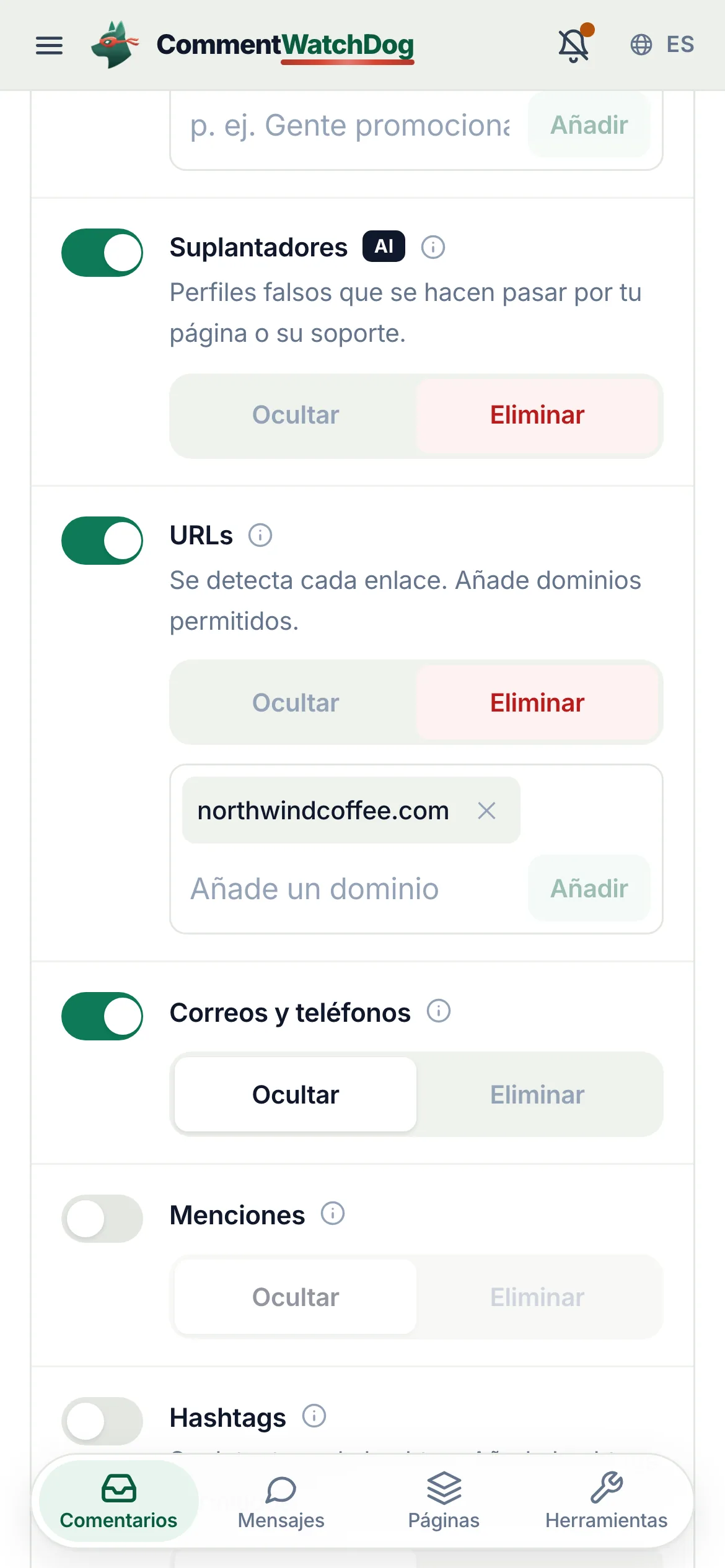 Lo mismo en un teléfono.