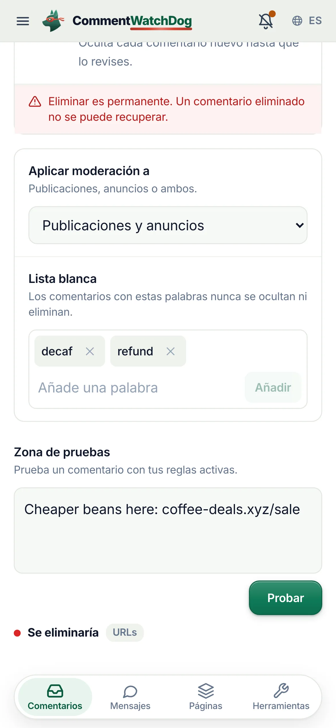 Lo mismo en un teléfono.